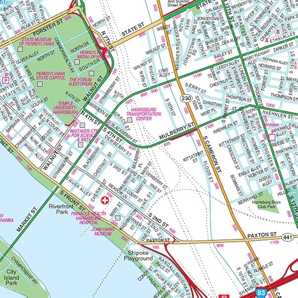 Harrisburg Lebanon Carlisle Pennsylvania Street Map GM Johnson 9781774495667 Amazon Books