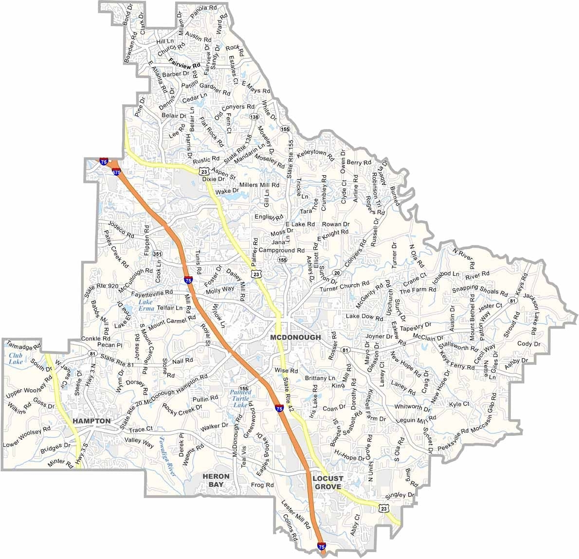 Henry County Map Georgia US County Maps