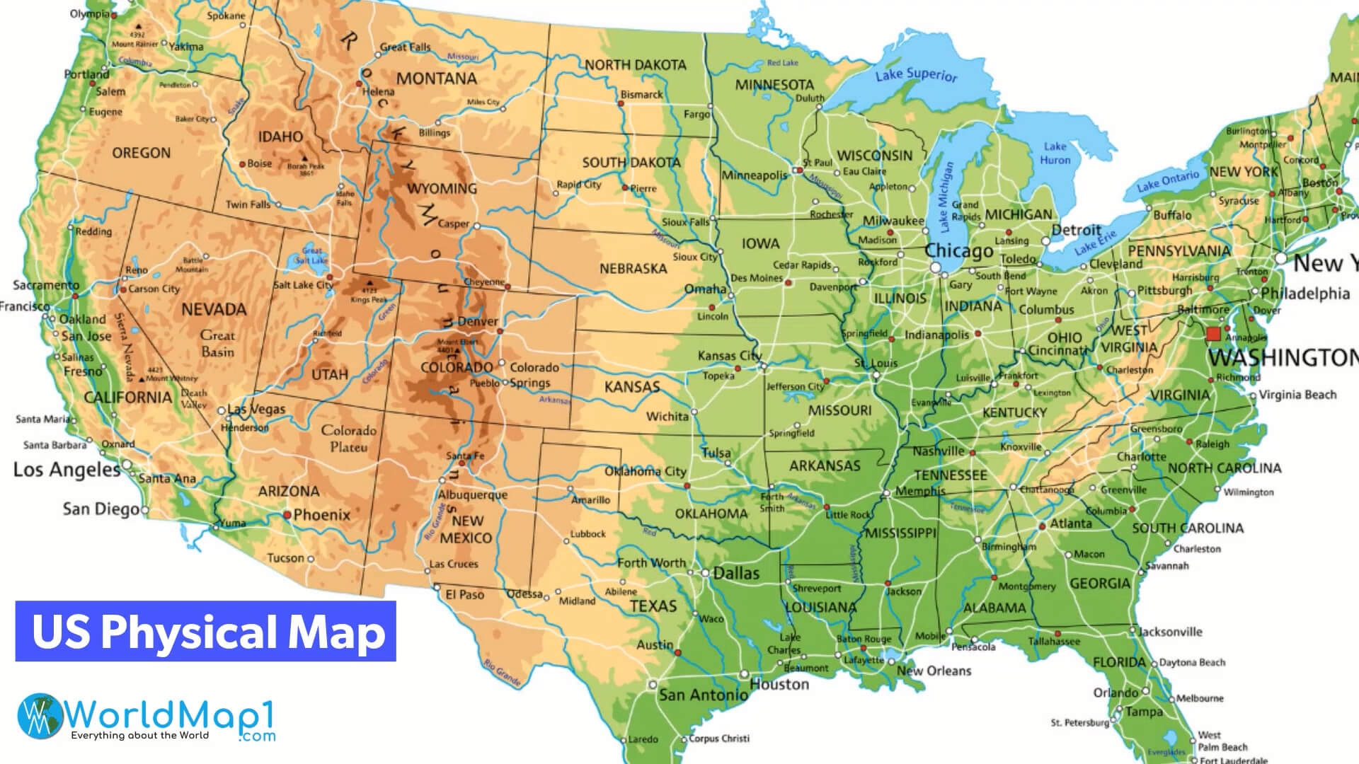 road map of united states printable