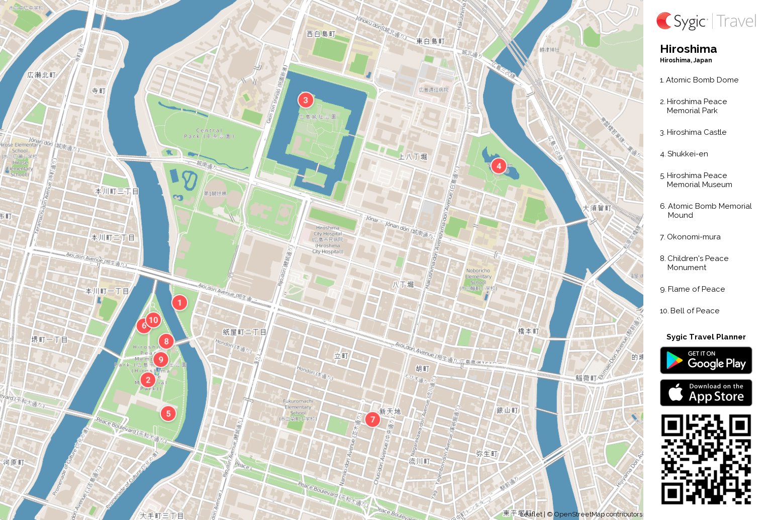 Hiroshima Printable Tourist Map Tripomatic Hiroshima Printable Tourist Map Tripomatic