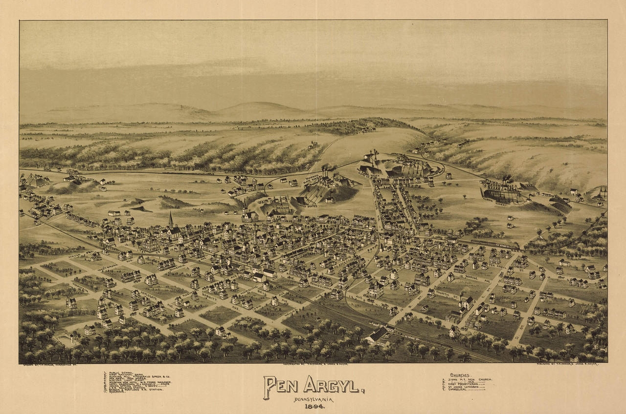 Historic Map Pen Argyl PA 1894 World Maps Online