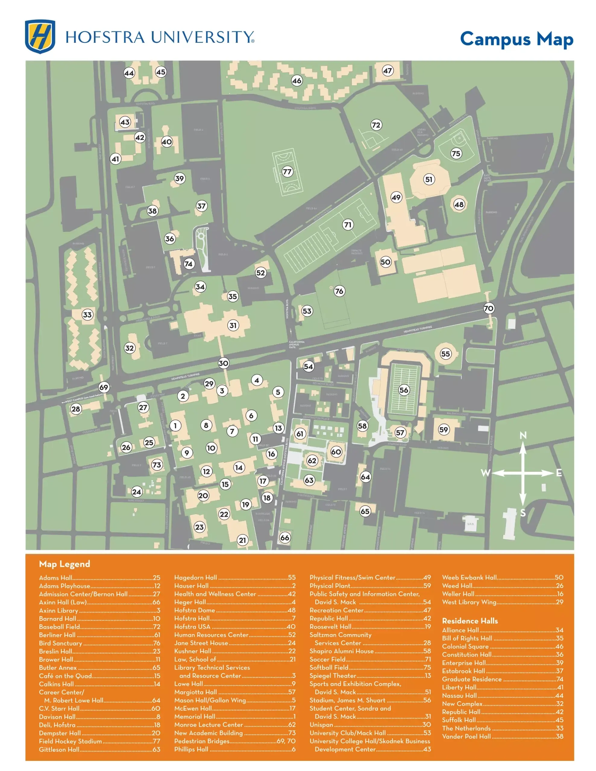 campus map hofstra