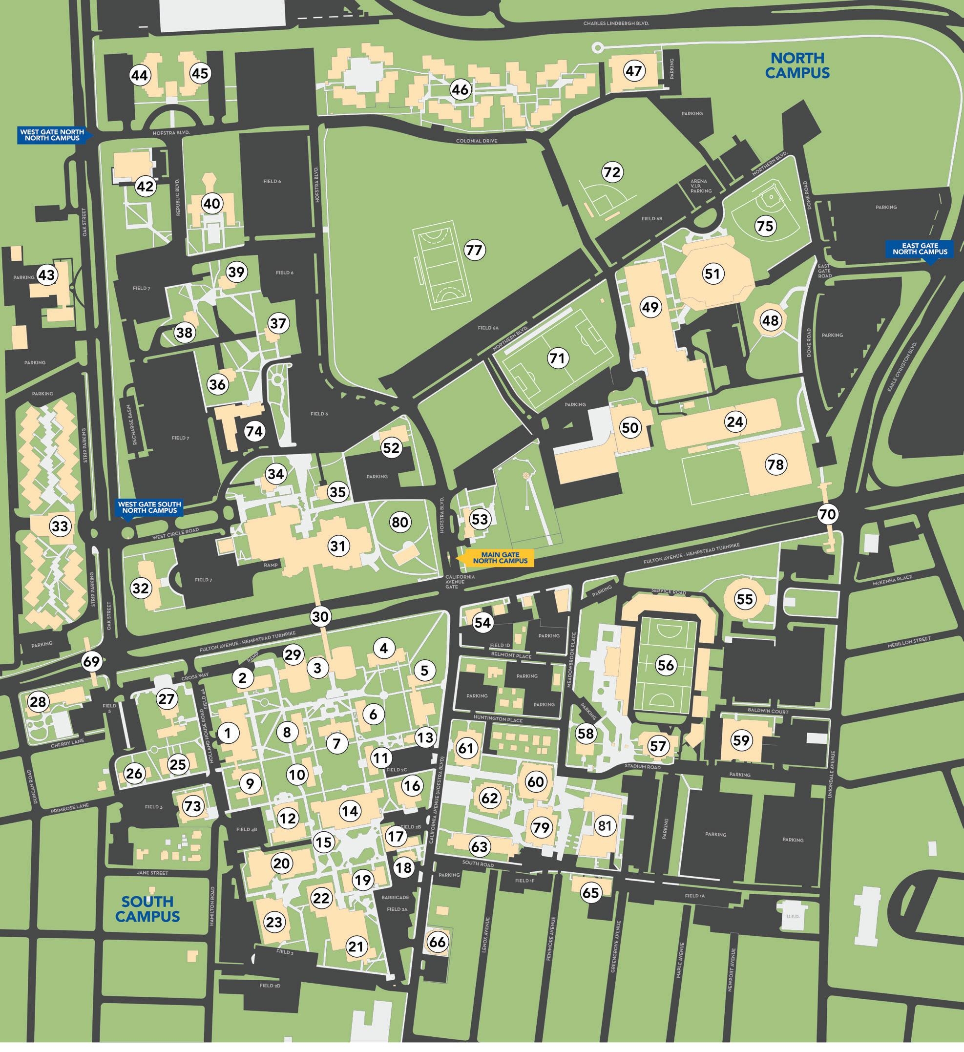 Hofstra University Campus Map With Legend By Hofstra University Issuu