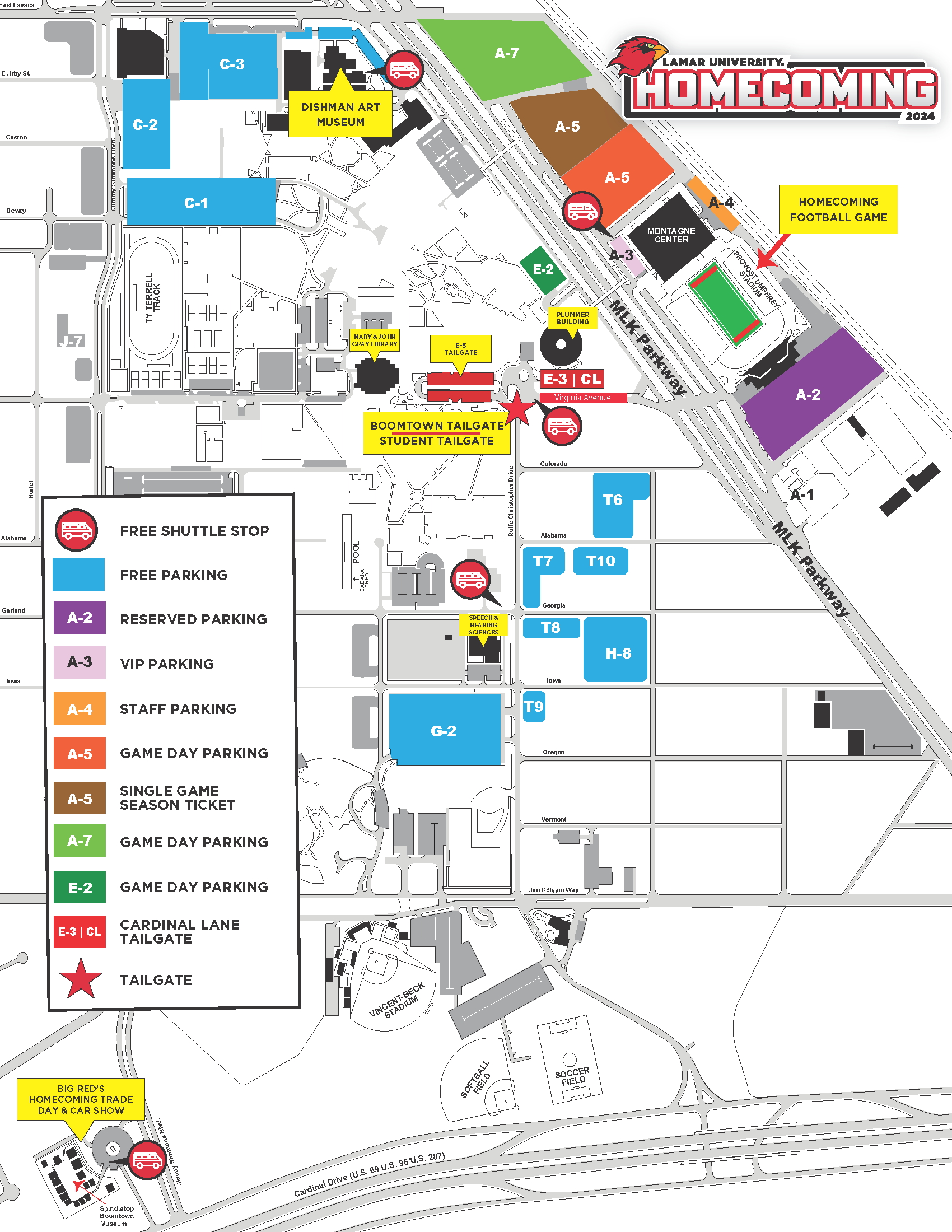 lamar university campus map