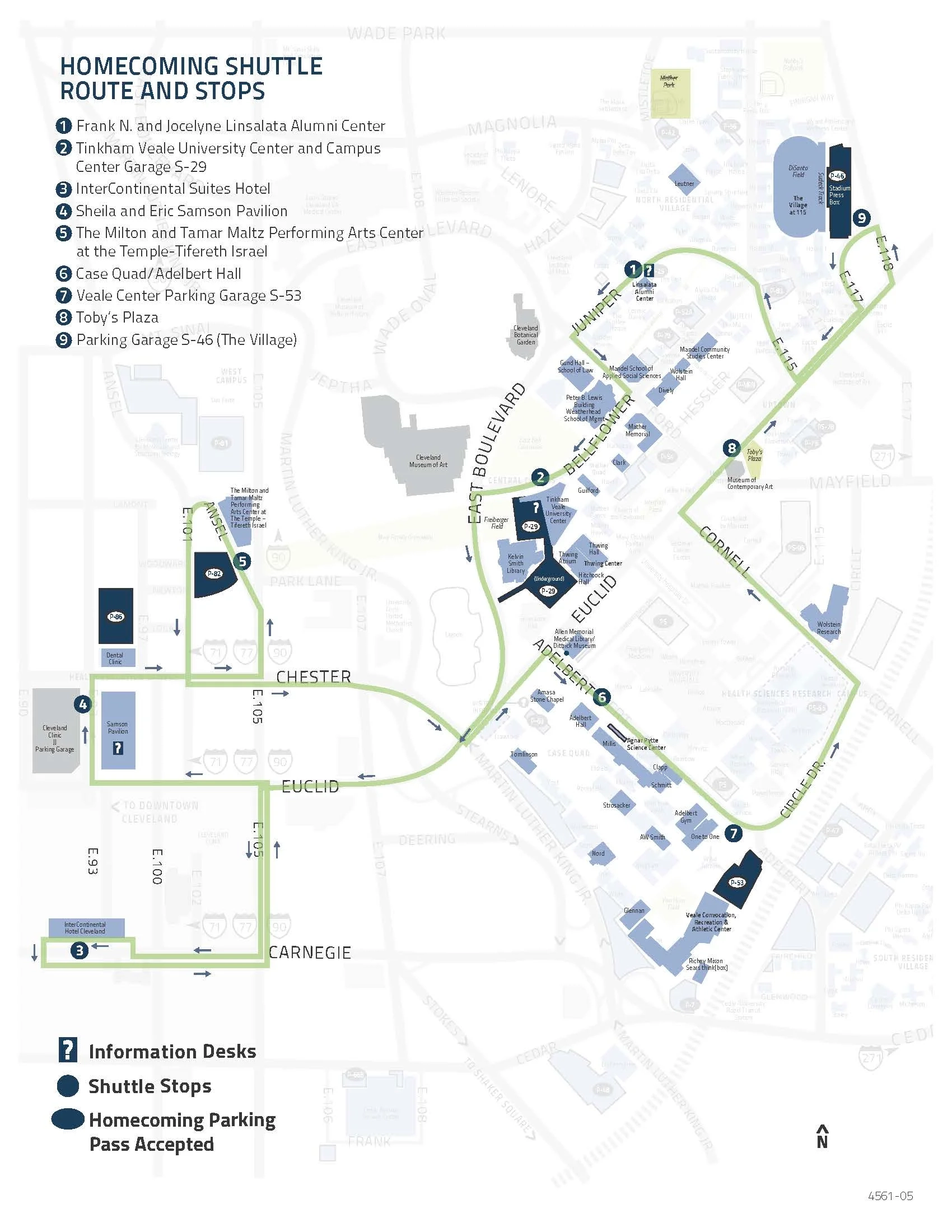 Homecoming Shuttle Map Office Of Events And Programs Case Western Reserve University