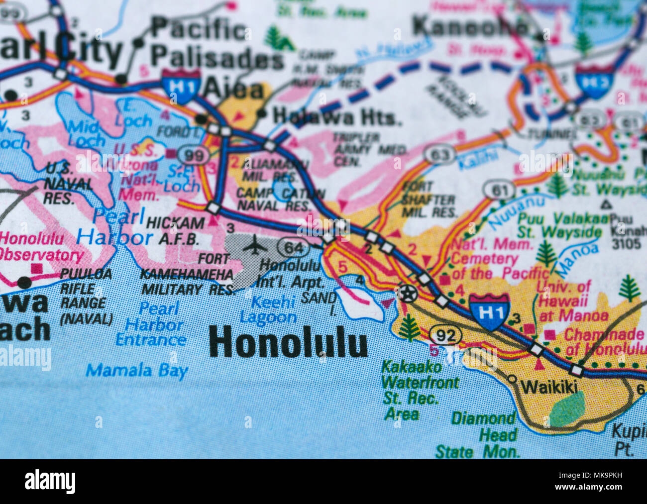 Honolulu City Map Stock Photo Alamy Honolulu City Map Stock Photo Alamy