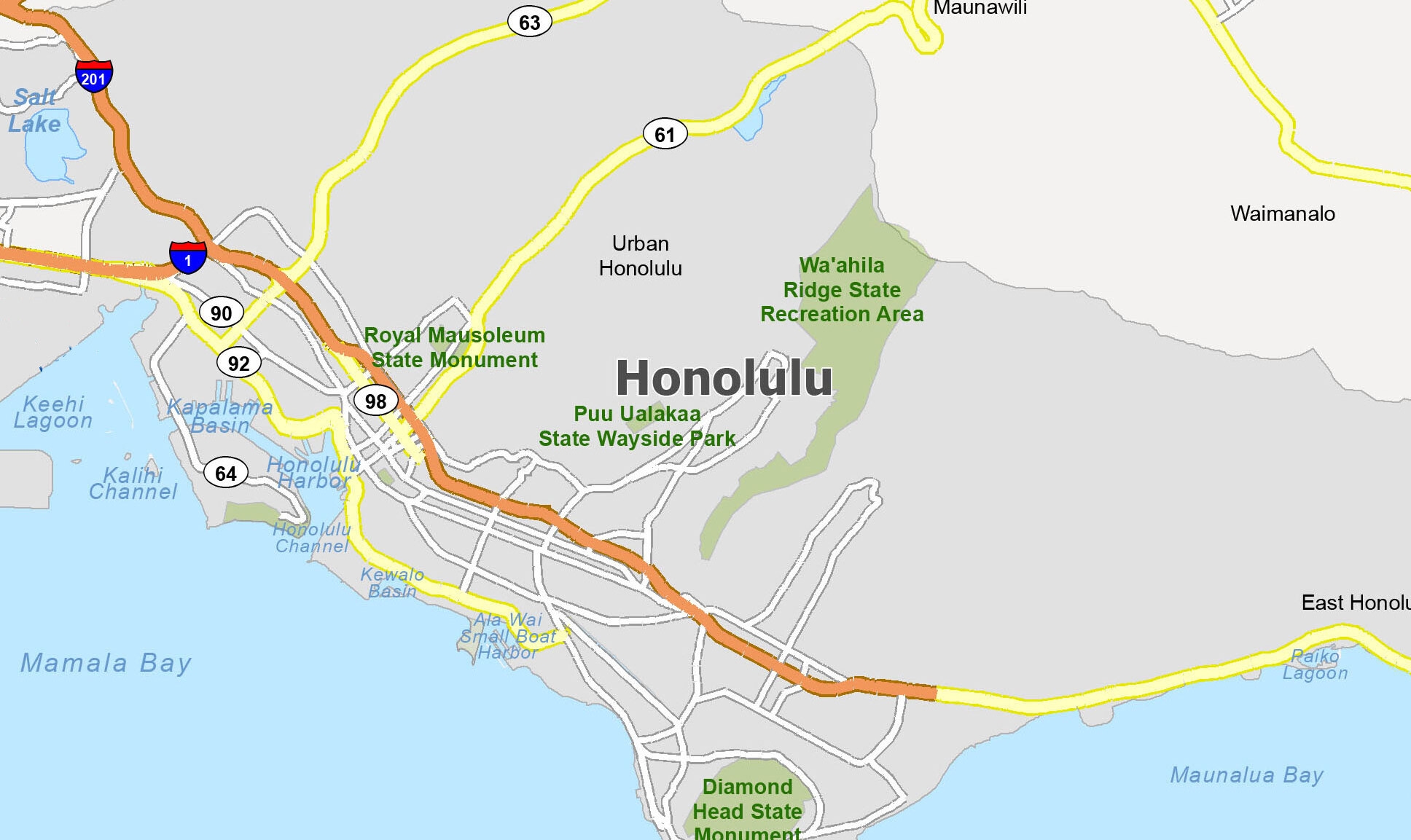 honolulu city map honolulu city map