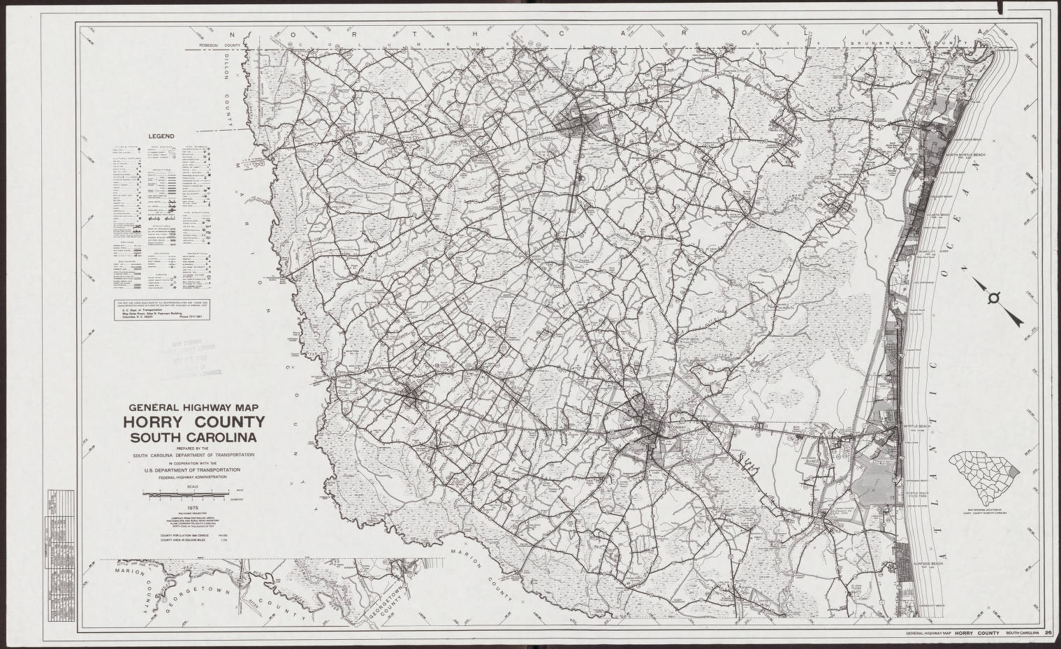 Horry County South Carolina Department Of Transportation County Road Maps UofSC Digital Collections