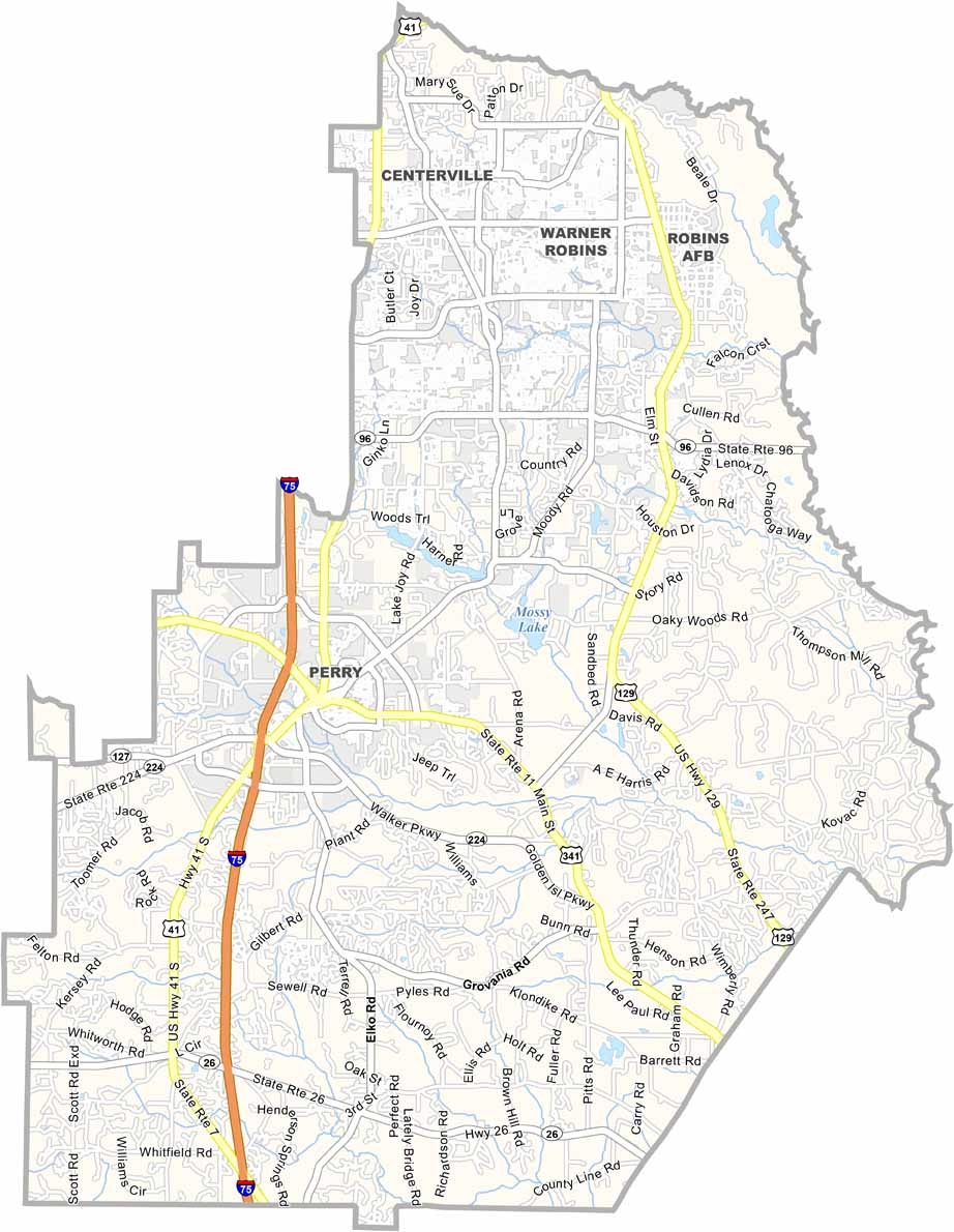 Houston County Map Georgia US County Maps