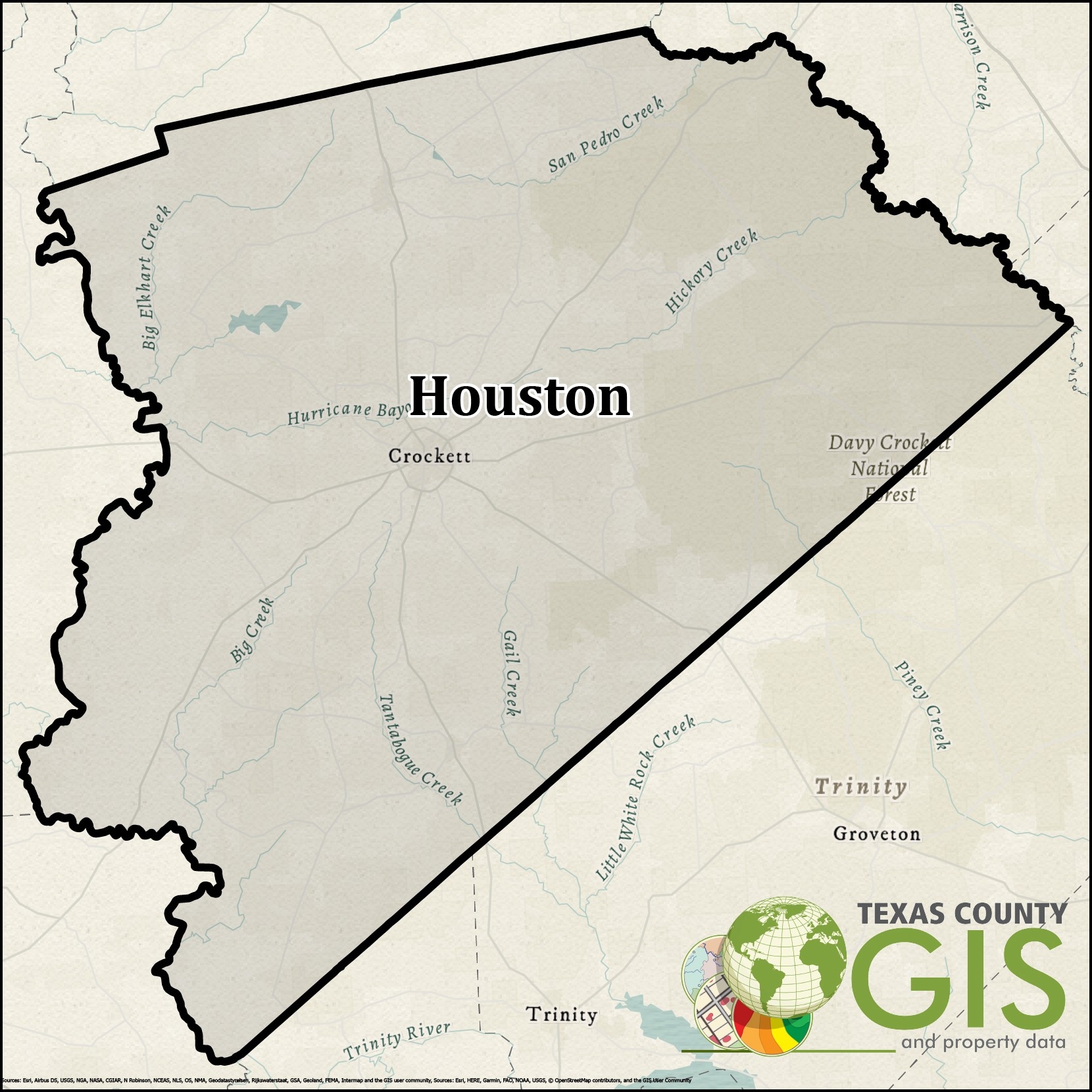 Houston County TX GIS Shapefile Property Data