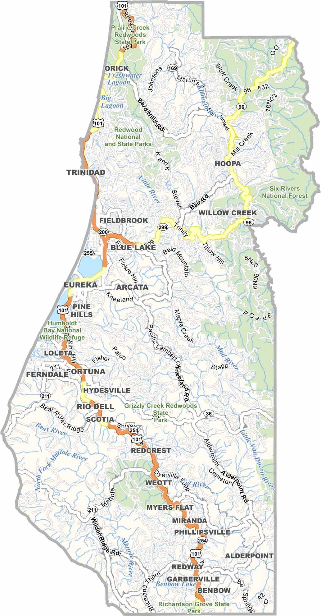 Humboldt County Map California US County Maps Humboldt County Map California US County Maps