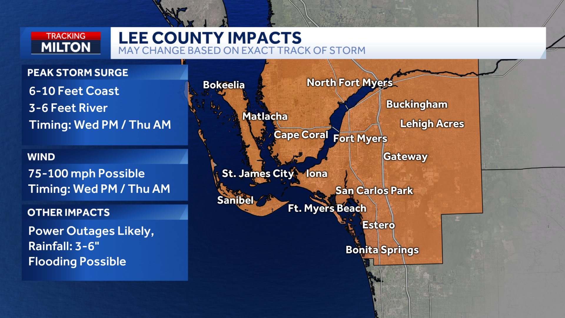 Hurricane Milton Storm Surge SW Florida County by county Breakdown Hurricane Milton Storm Surge SW Florida County by county Breakdown
