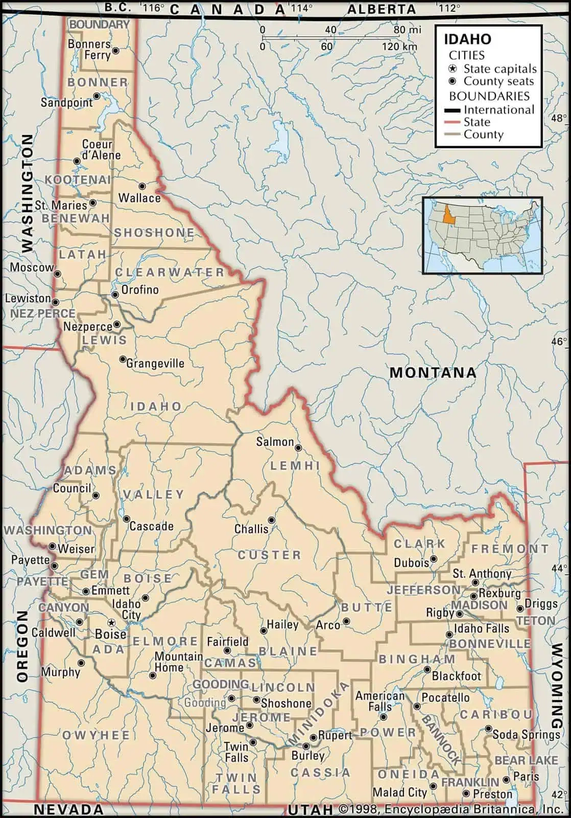 Idaho County Maps Interactive History Complete List