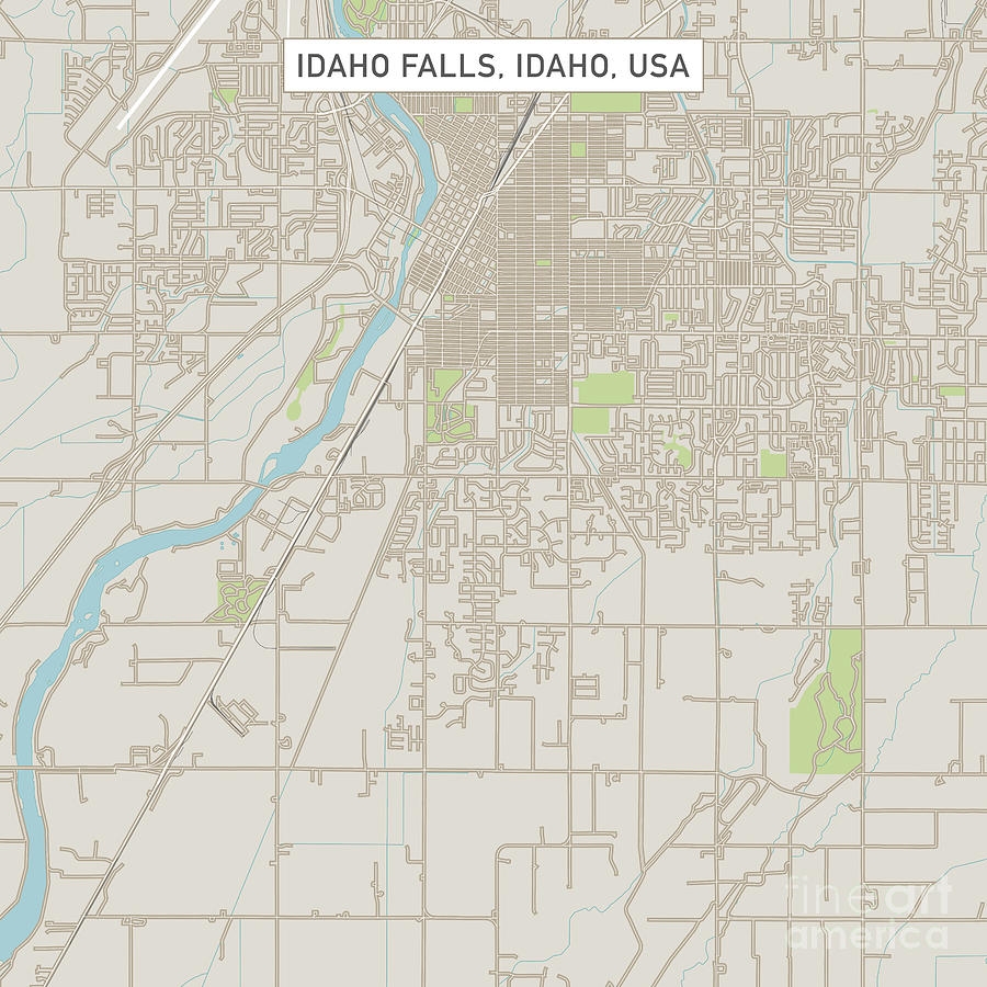 Idaho Falls Idaho US City Street Map Digital Art By Frank Ramspott Fine Art America