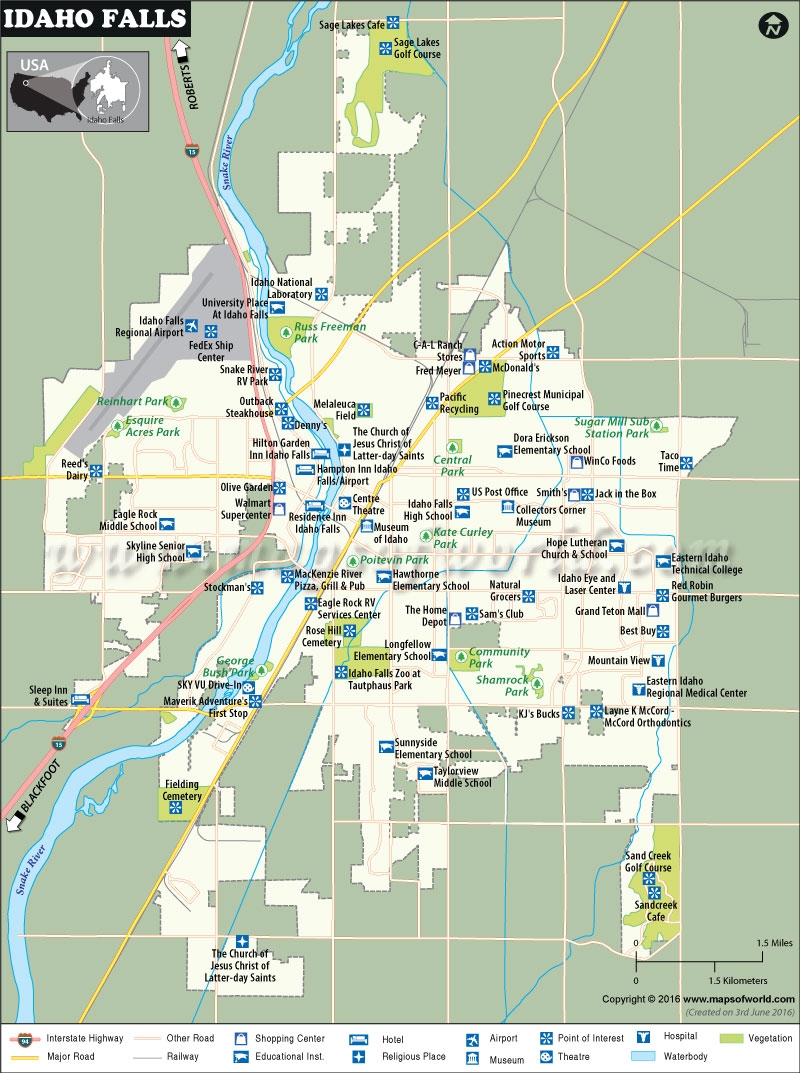 Idaho Falls Map MapsofWorld