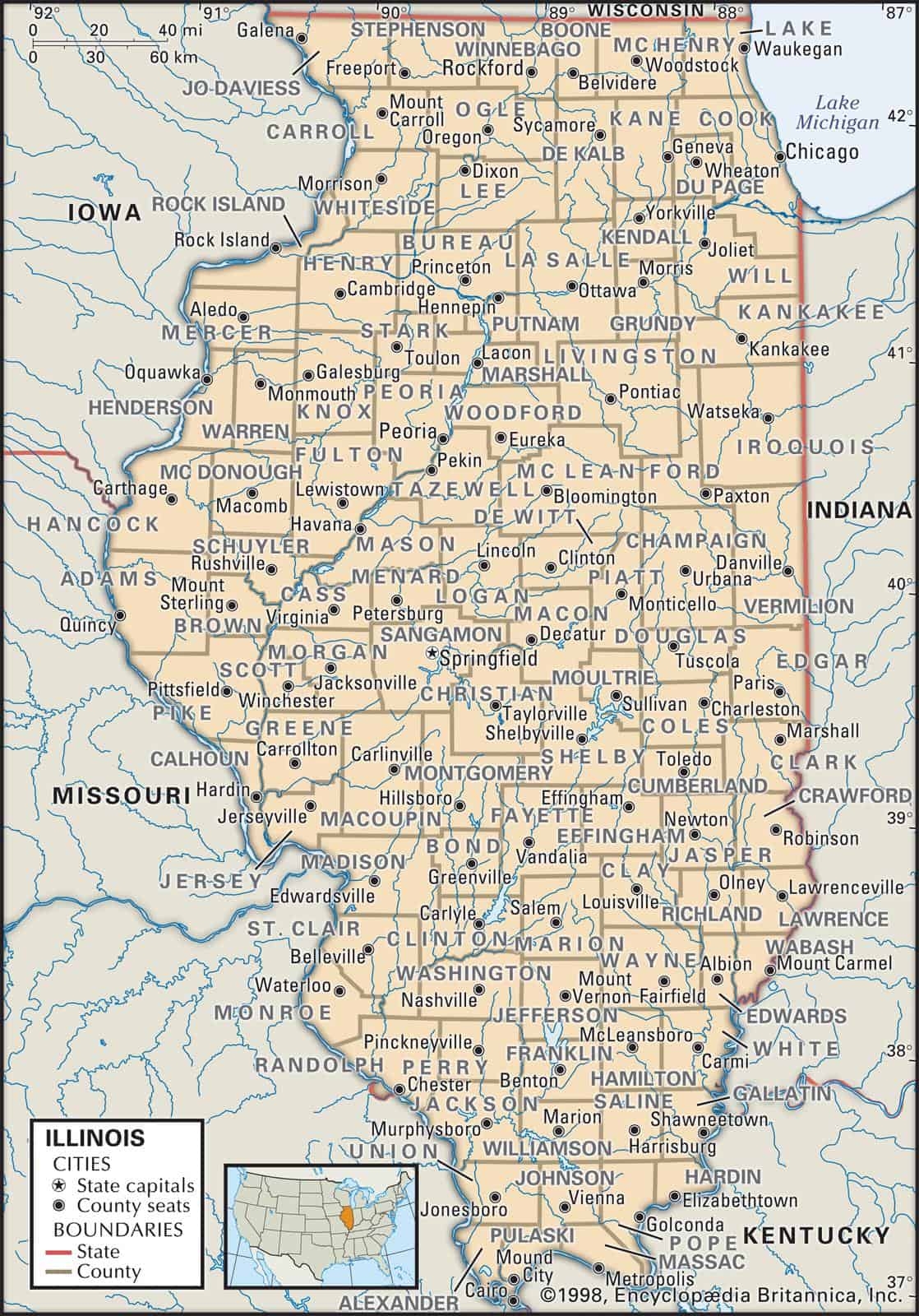 Illinois County Maps Interactive History Complete List