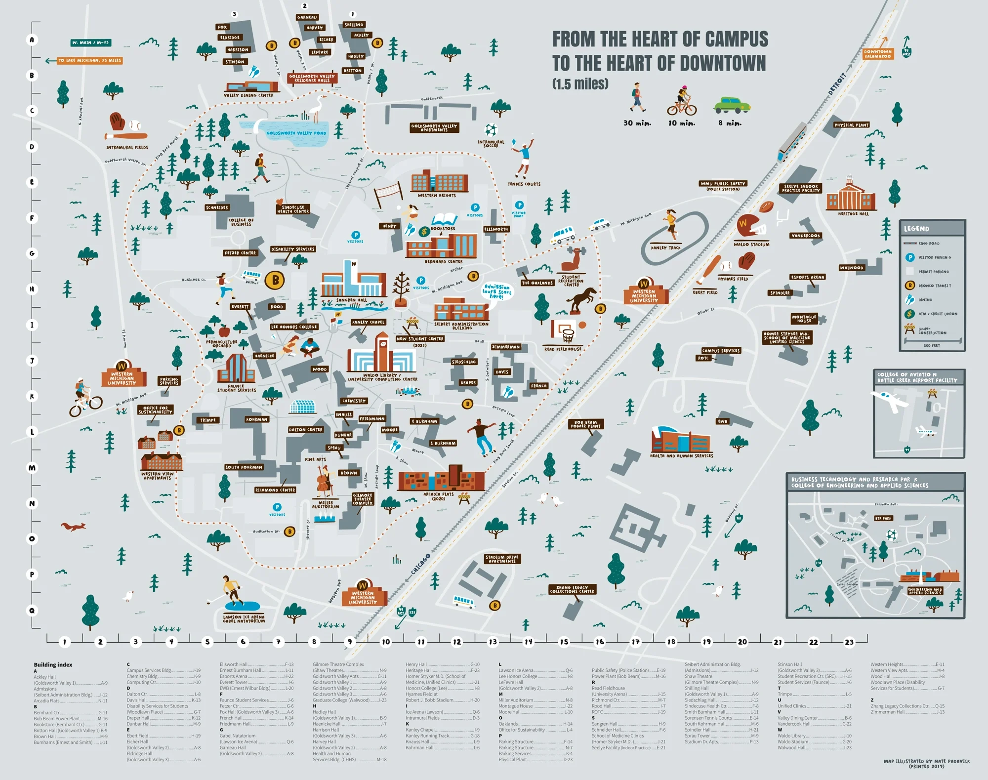 Illustrated Campus Map Of Western Michigan University Nate Padavick