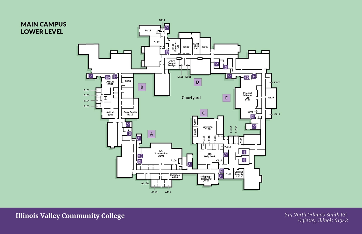 Illustrated Campus Maps For Illinois Valley Community College Illustrated Maps By Tom Woolley