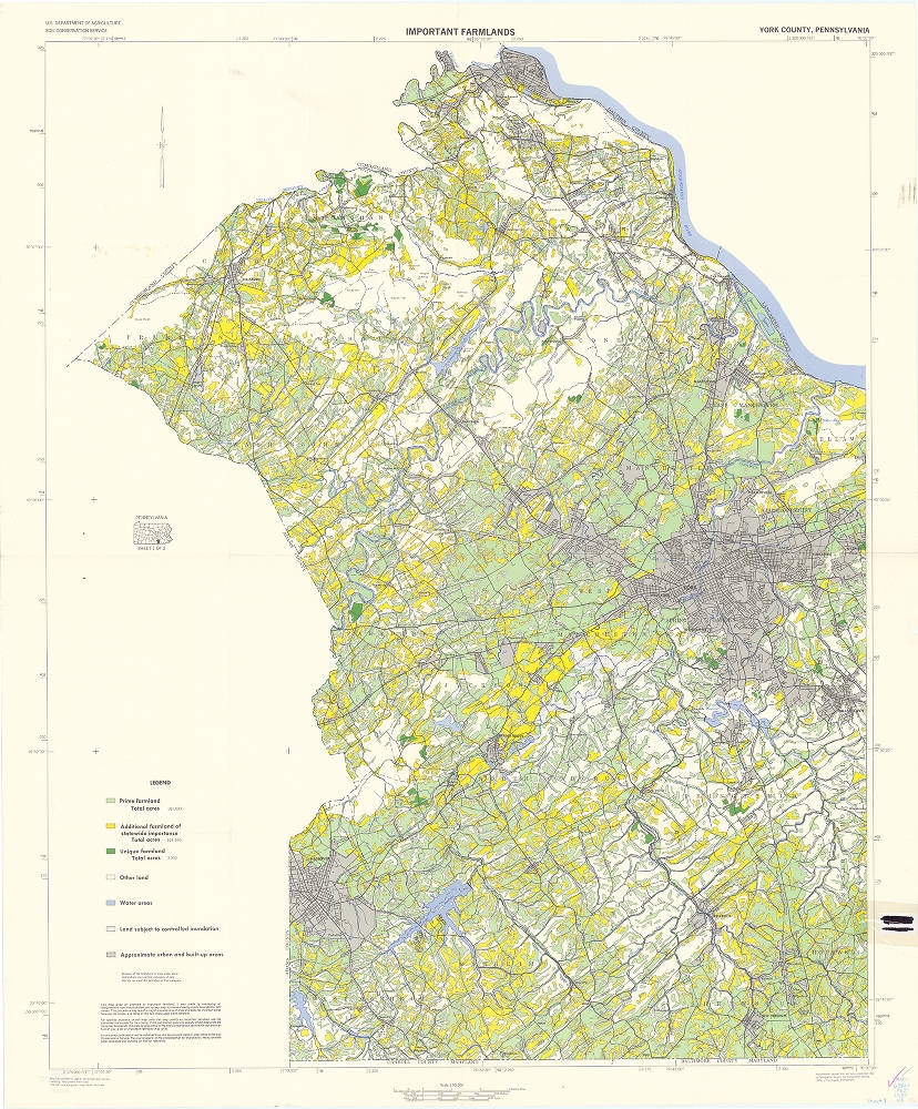 Important Farmlands York County Pennsylvania York County PA Map 1 Digital Map Drawer Penn State University Libraries Digital Collections