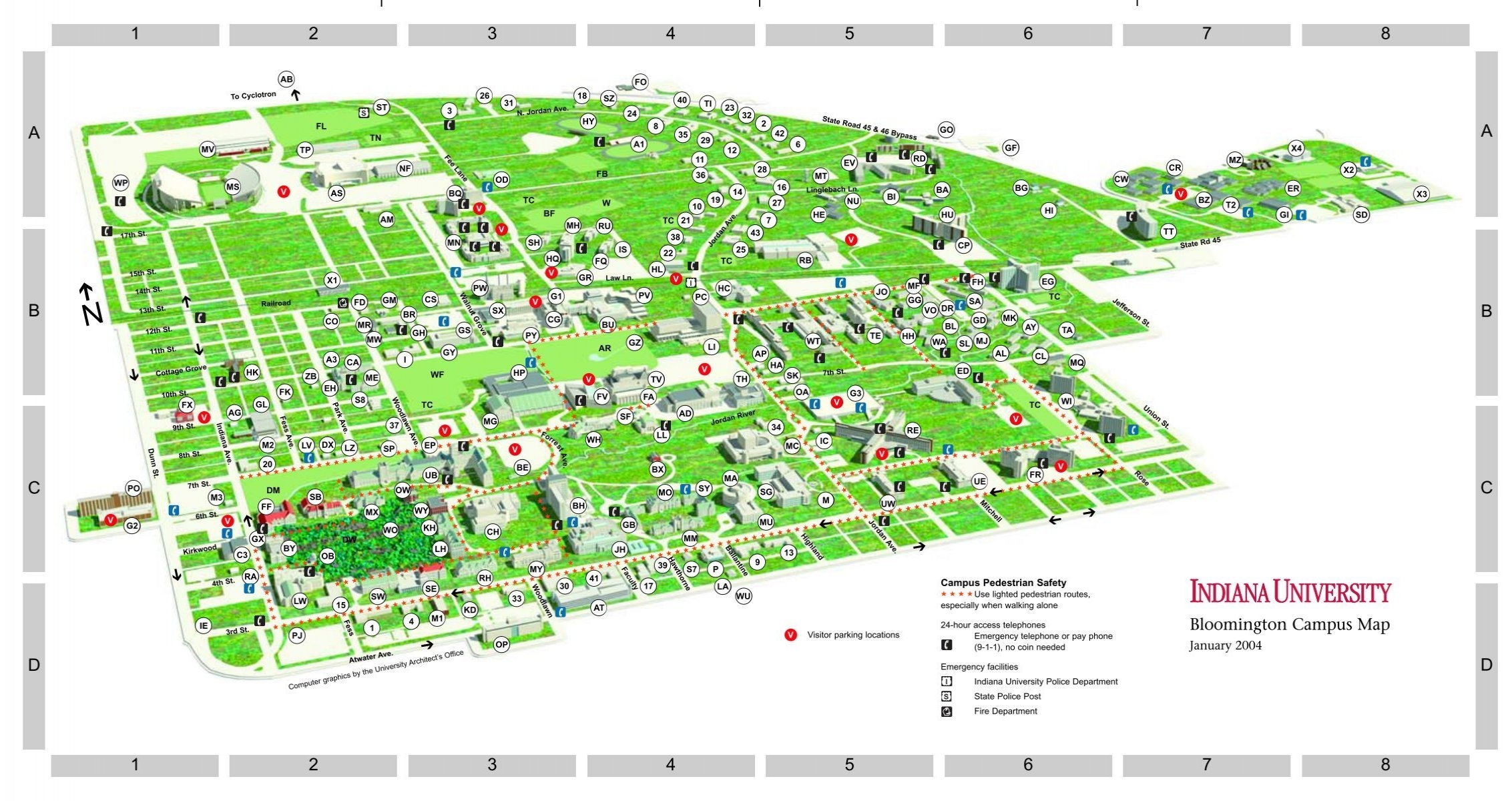 Indiana University Bloomington Campus Map Indiana University Bloomington Campus Map