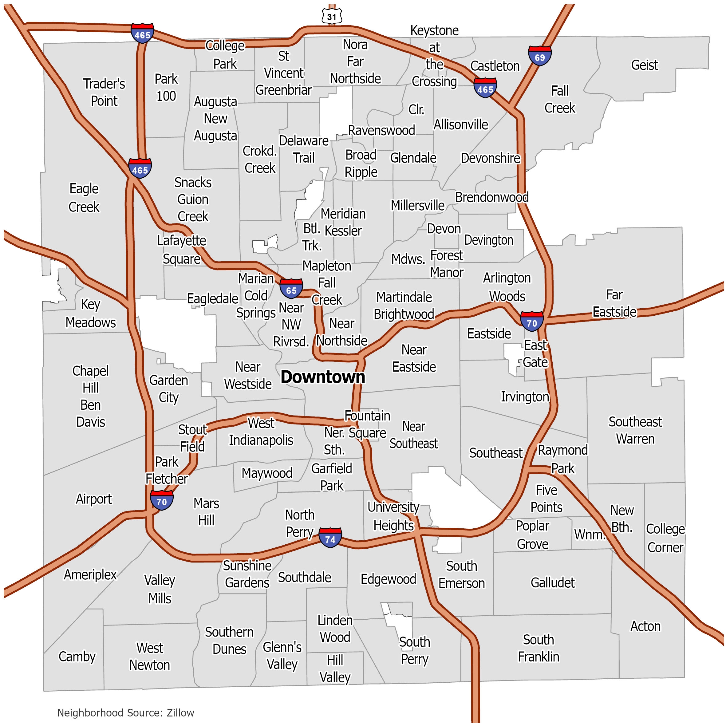 indianapolis city map