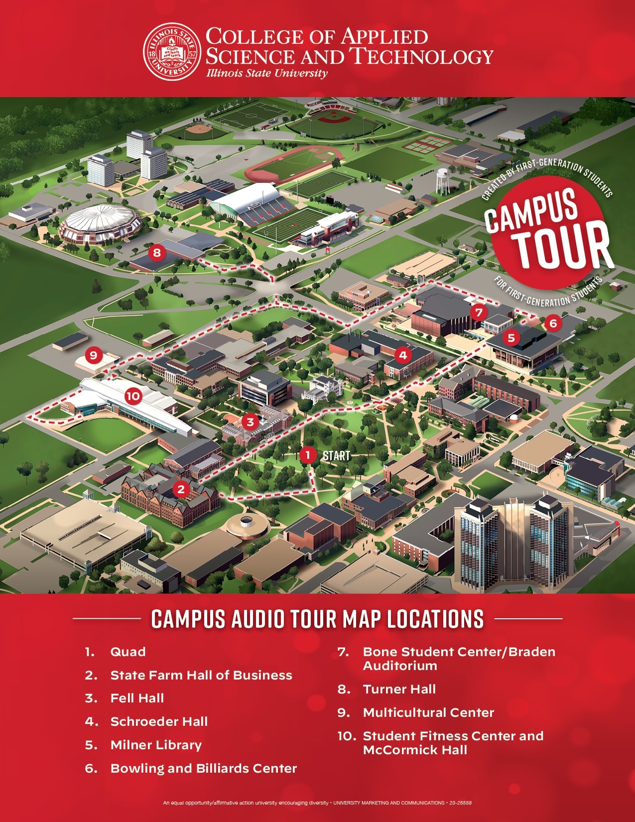 Innovation CAST Connections First gen Students Help Create Audio Campus Tour News Illinois State
