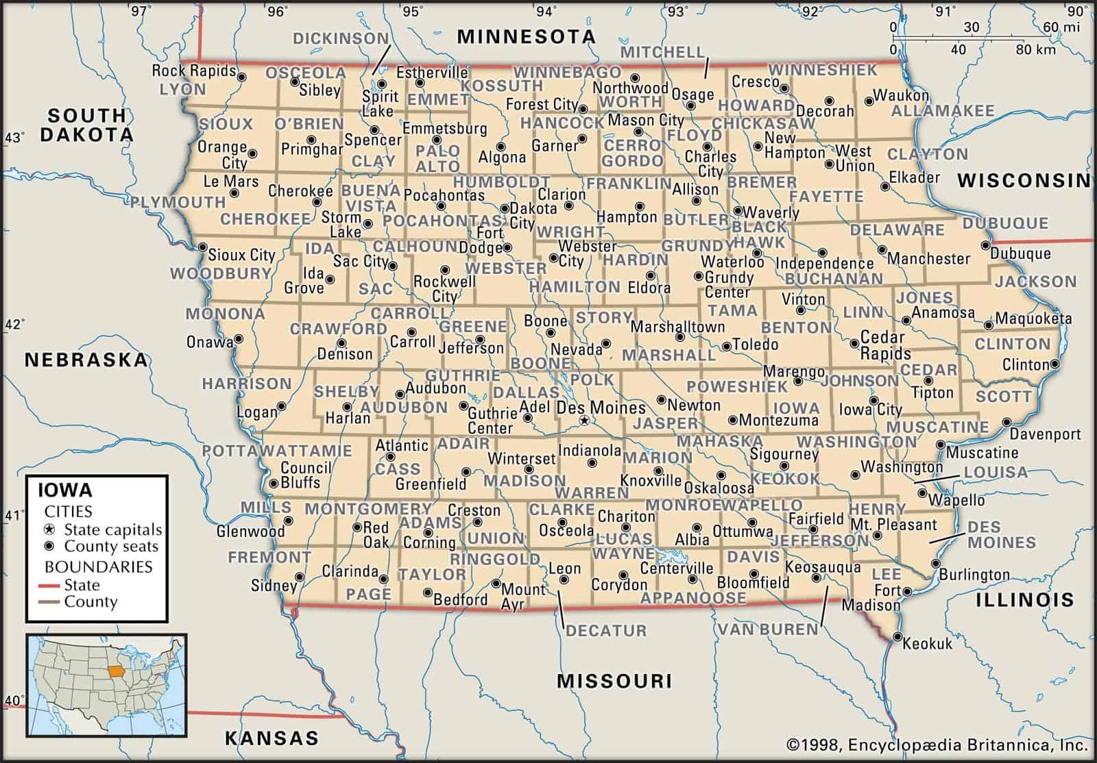 Iowa County Maps Interactive History Complete List