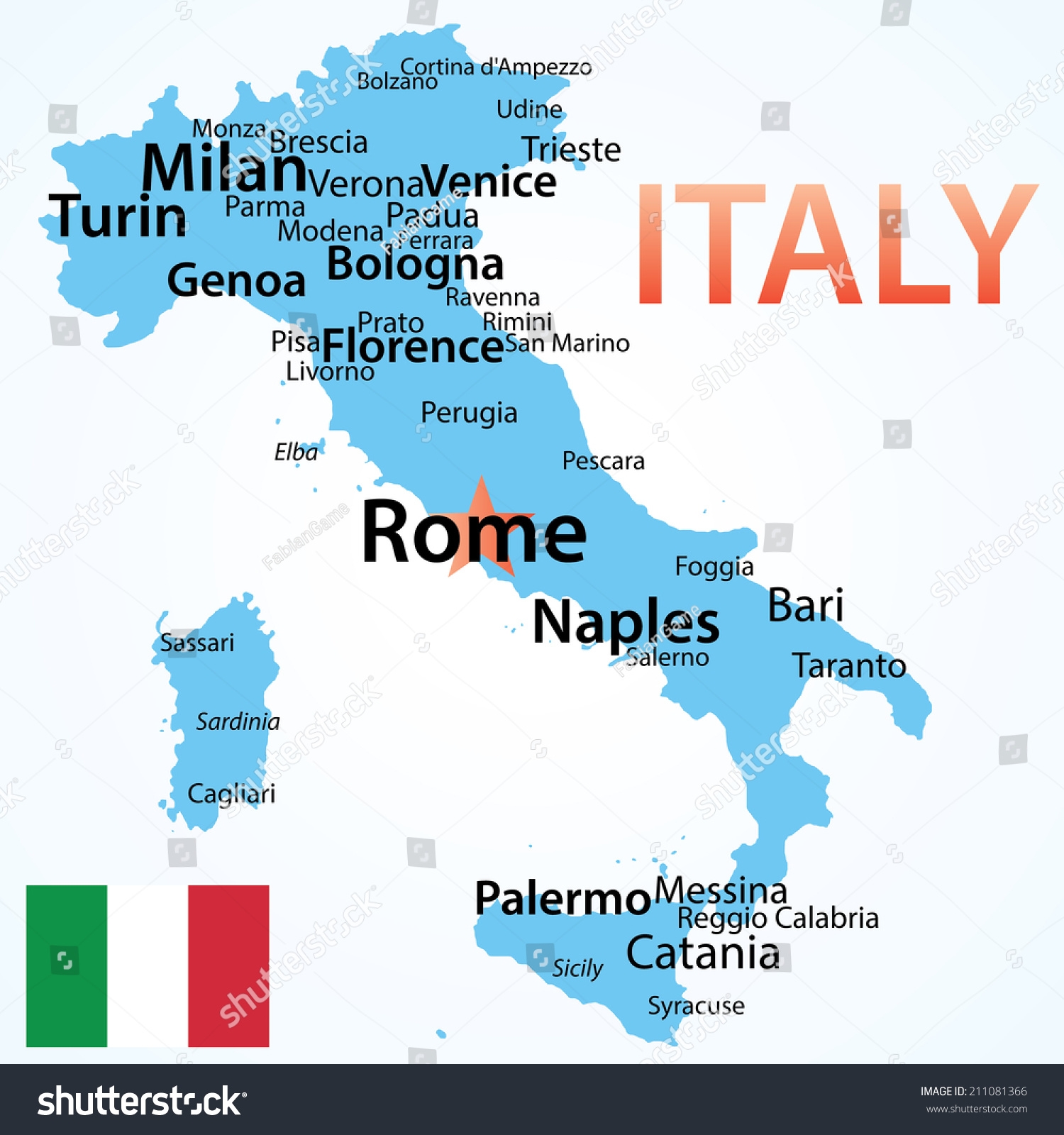 major italian cities map