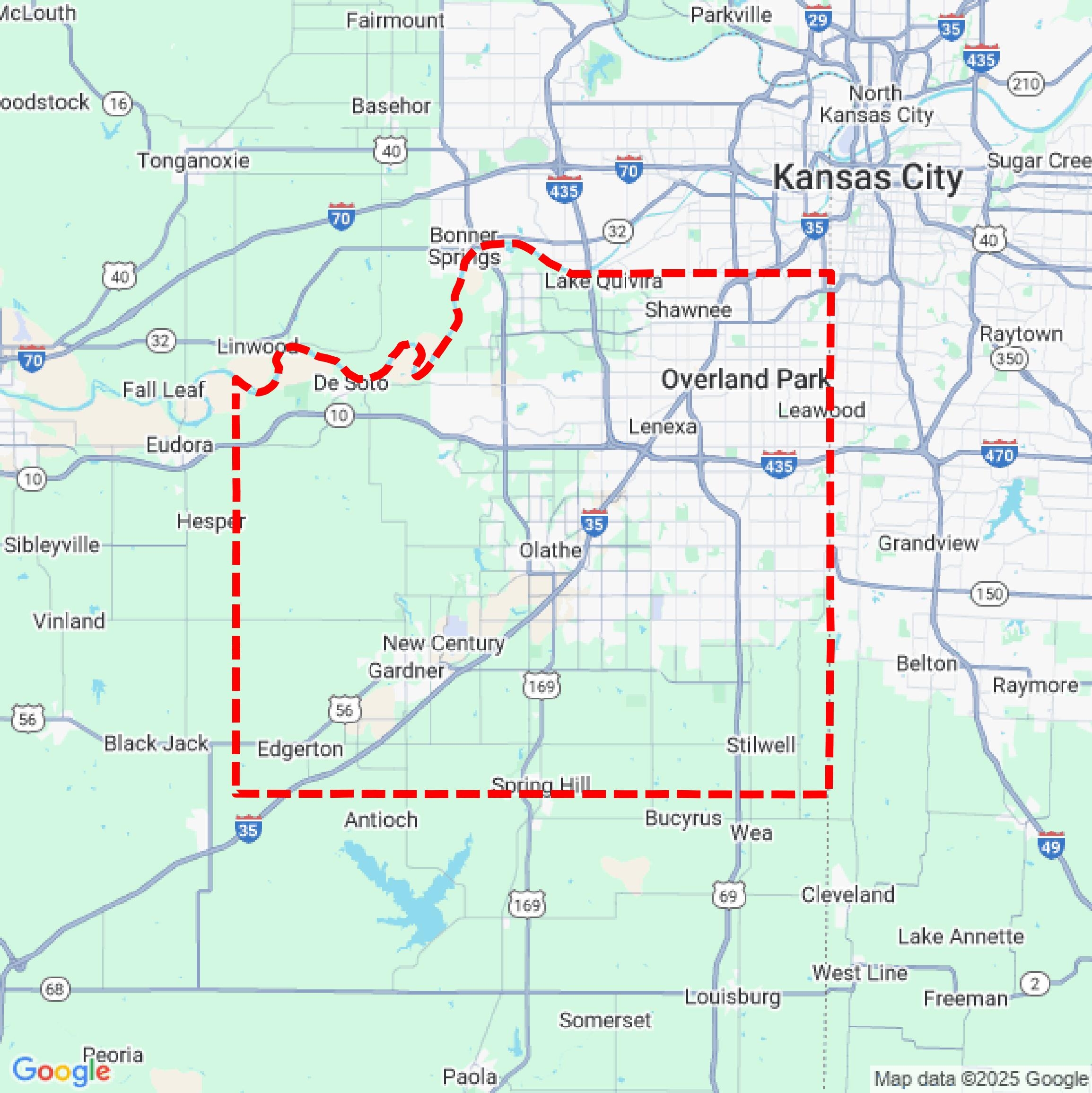 map of johnson county kansas