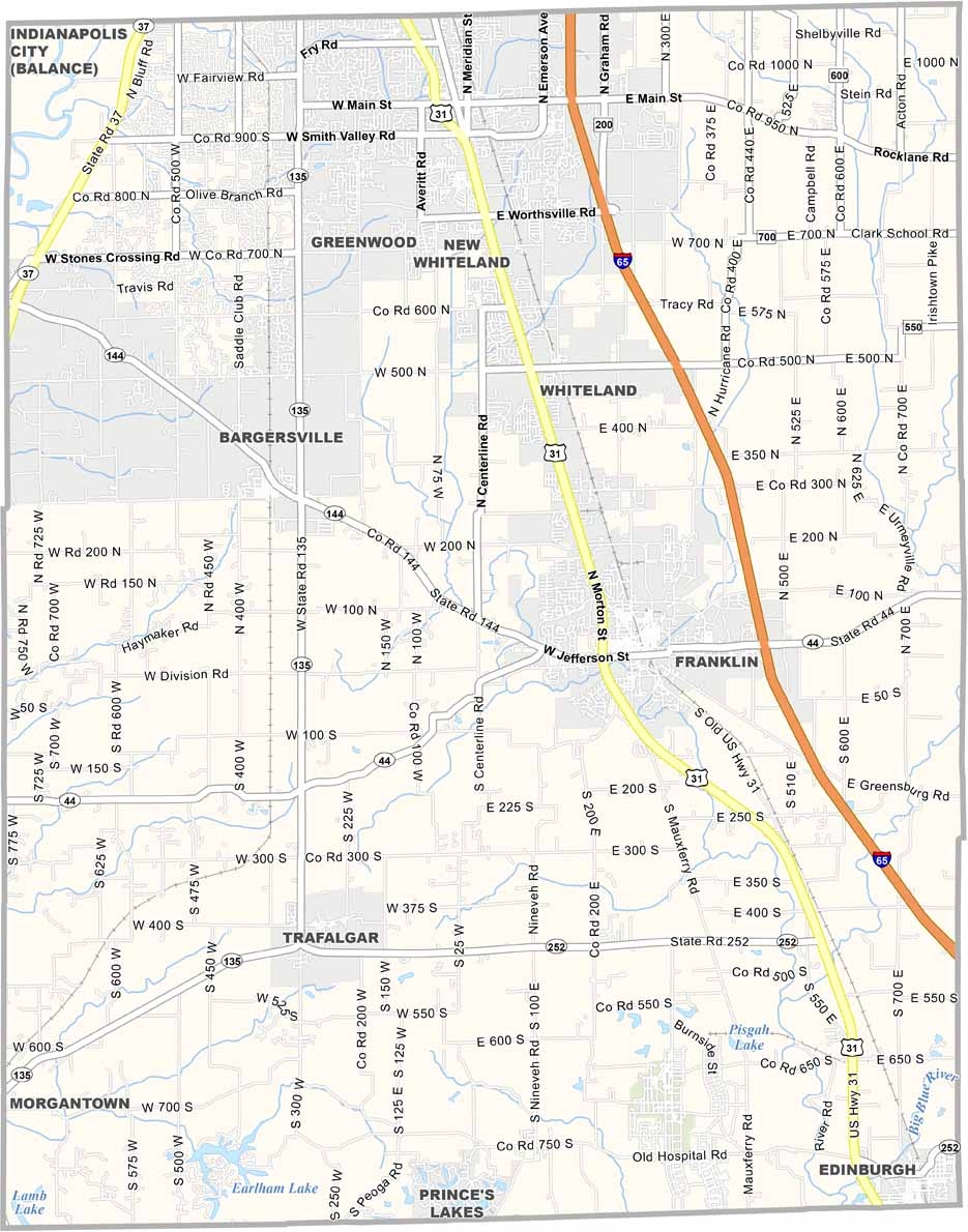 Johnson County Map Indiana US County Maps