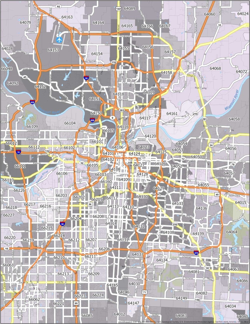 Kansas City Zip Code Map GIS Geography