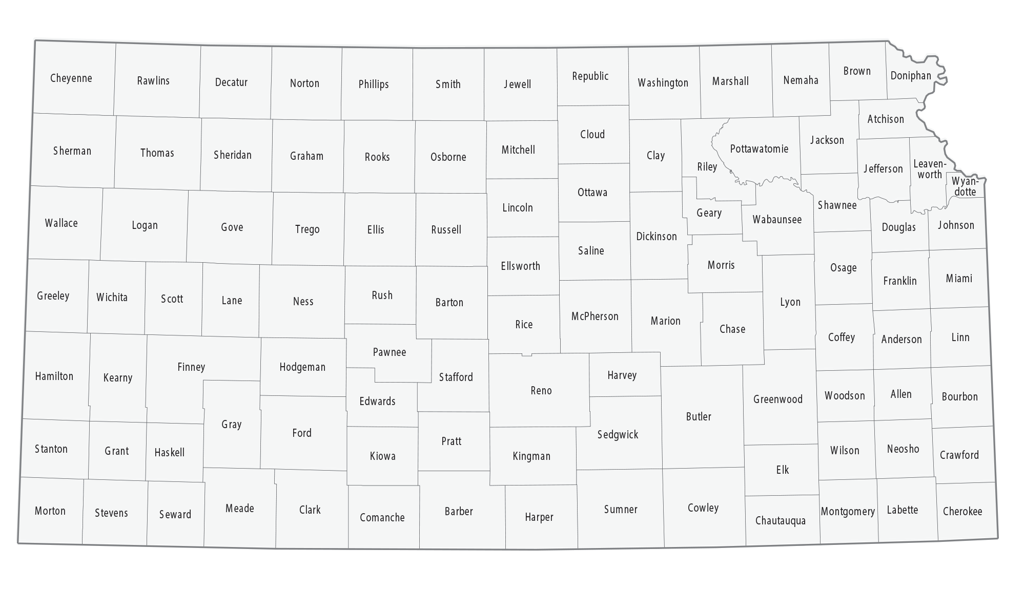 Kansas County Map GIS Geography