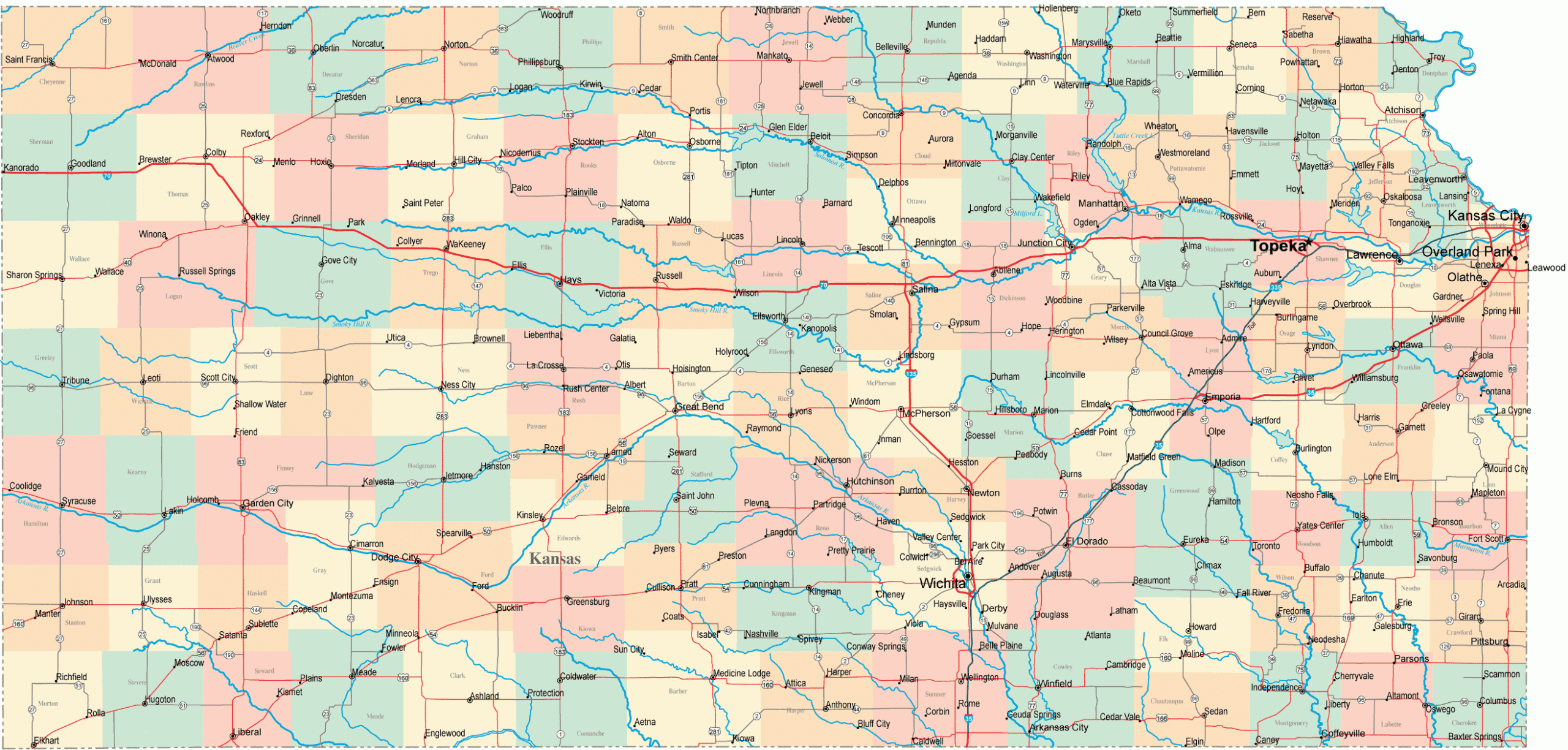 Kansas Road Map KS Road Map Kansas Highway Map Kansas Road Map KS Road Map Kansas Highway Map