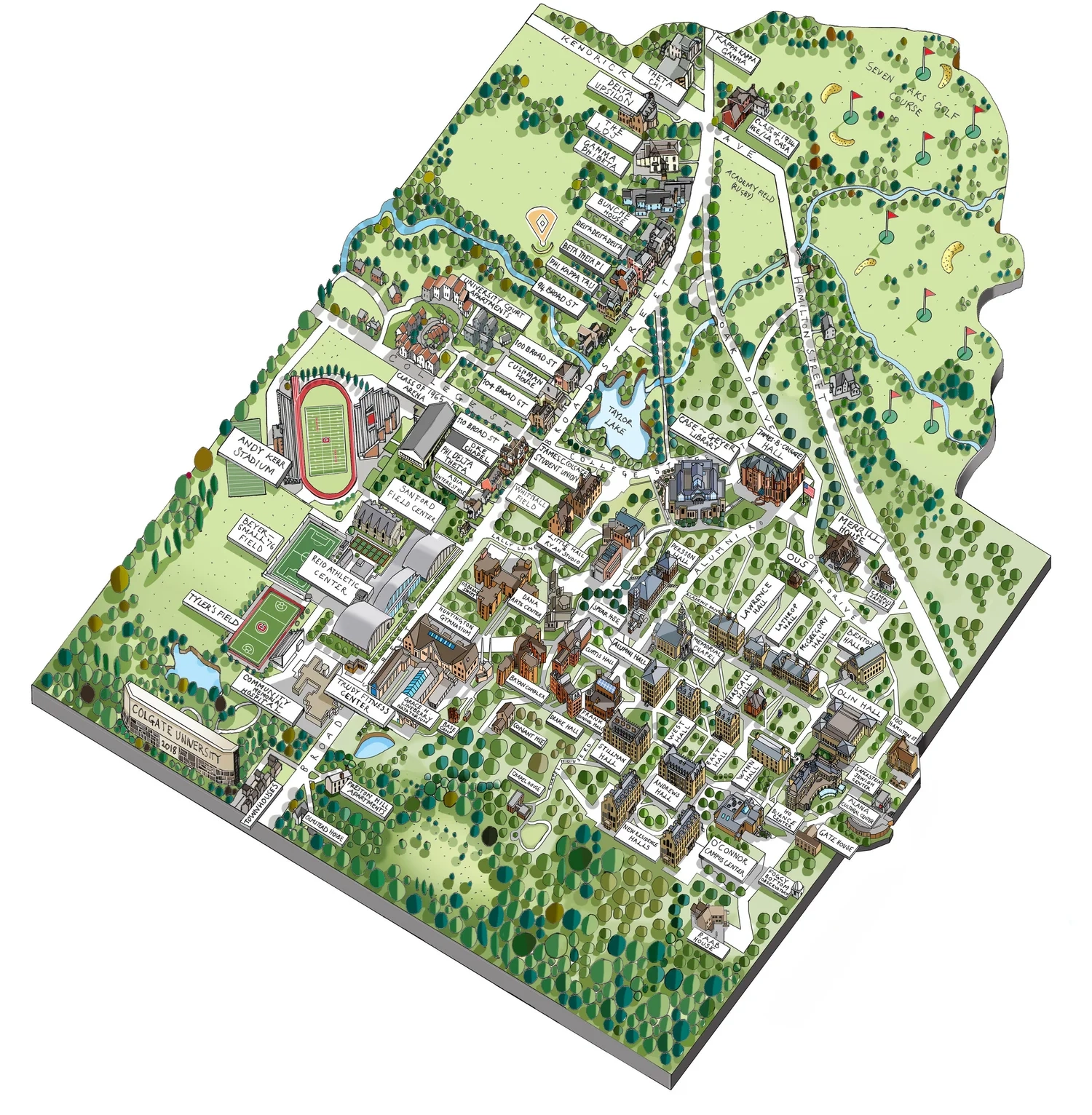 Katherine Baxter Illustrated Maps Colgate University Map Katherine Baxter Illustrated Maps Colgate University Map