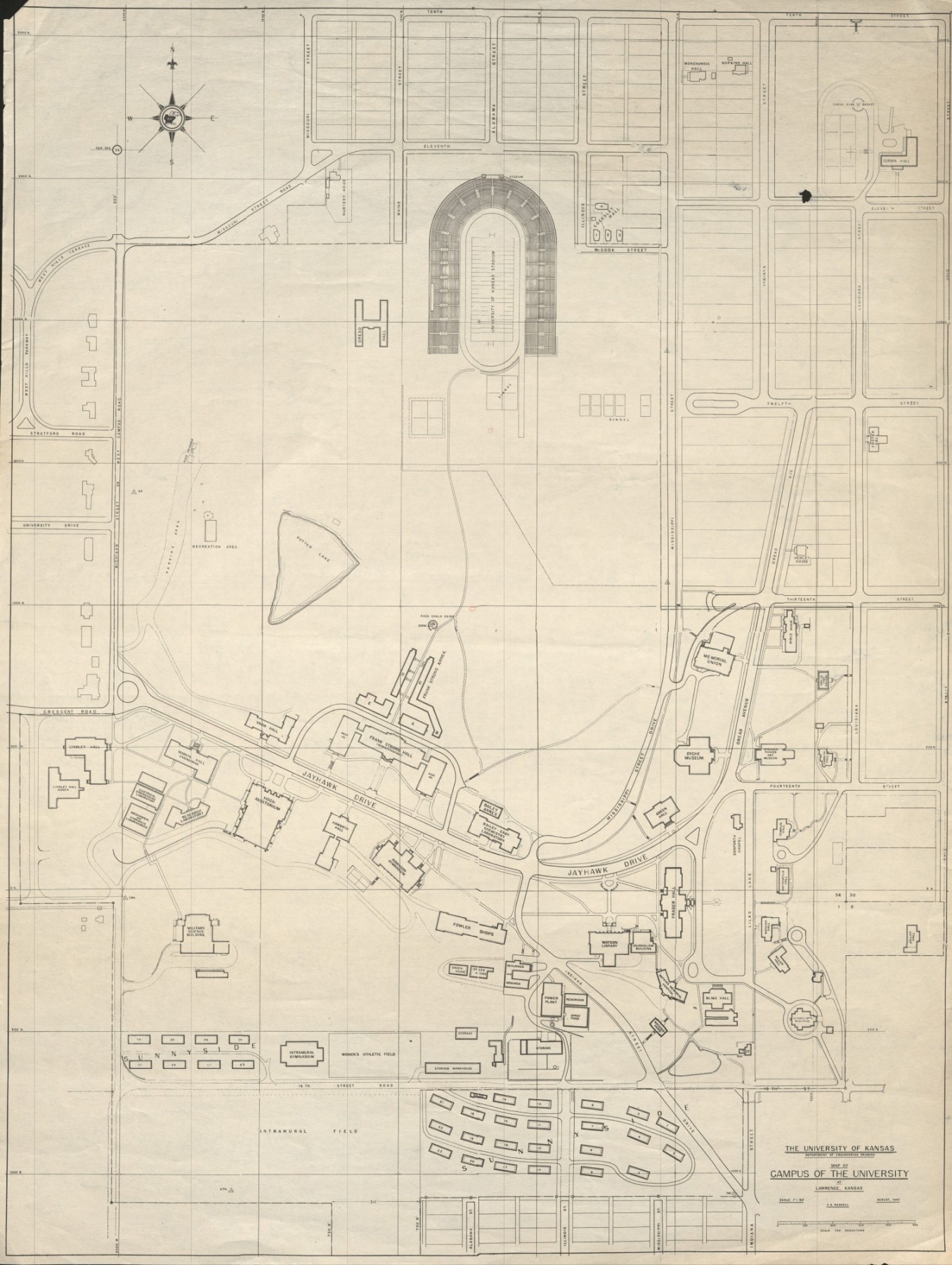 Kenneth Spencer Research Library Blog That s Distinctive KU Campus Map