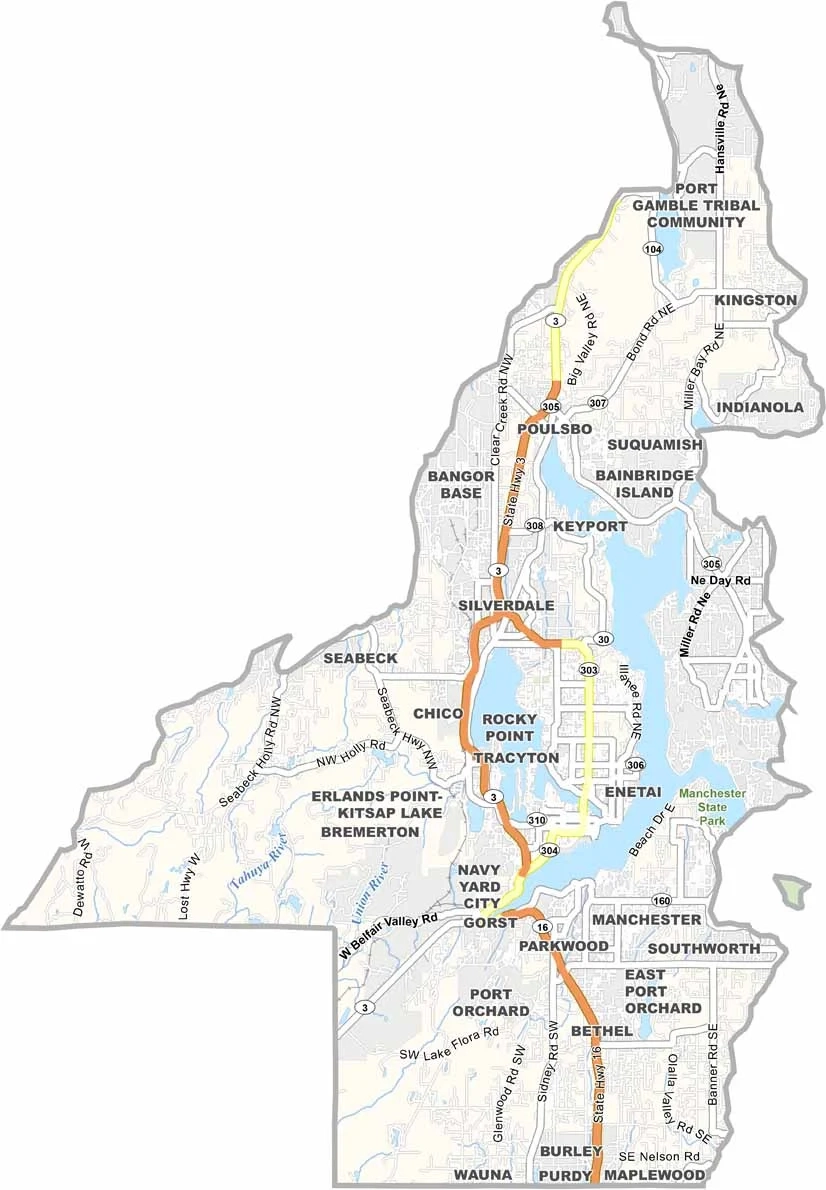 Kitsap County Map Washington US County Maps
