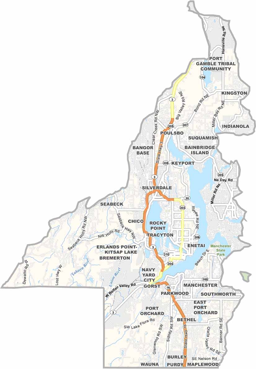 Kitsap County Map Washington US County Maps