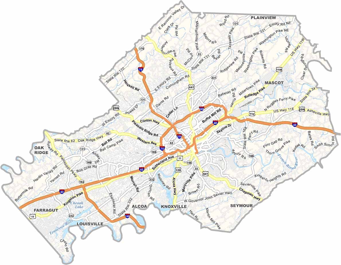 Knox County Map Tennessee US County Maps Knox County Map Tennessee US County Maps