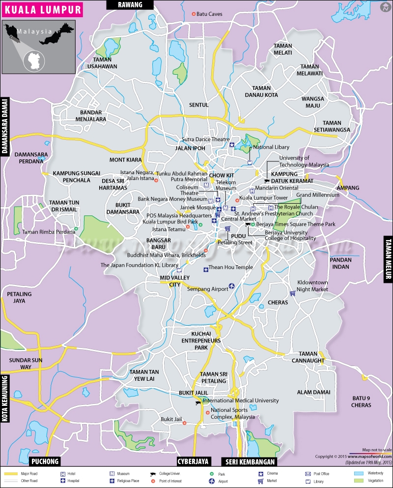 Kuala Lumpur Map Map Of Kuala Lumpur City Malaysia