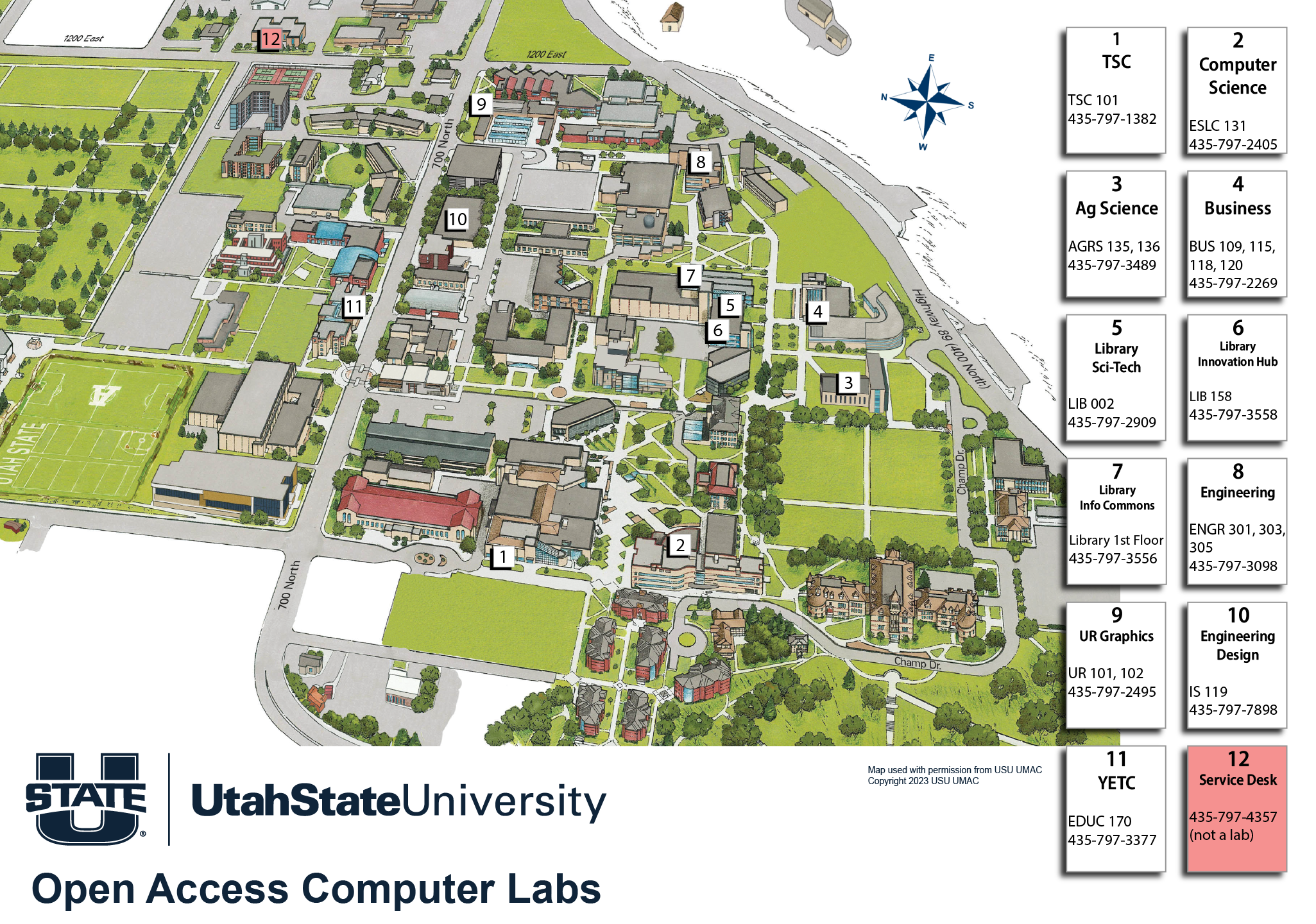 Lab Map IT Computer Labs Computer Labs USU Lab Map IT Computer Labs Computer Labs USU