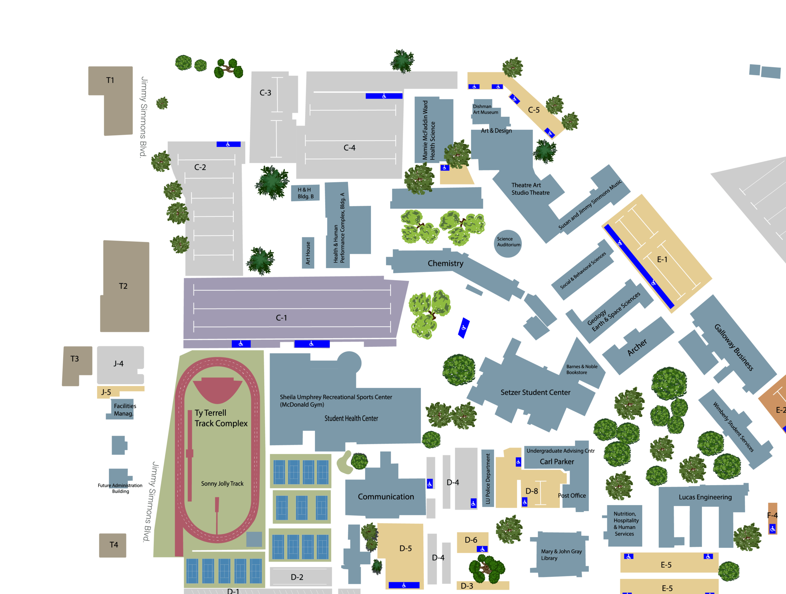 Lamar University Campus Map Lamar University Campus Map