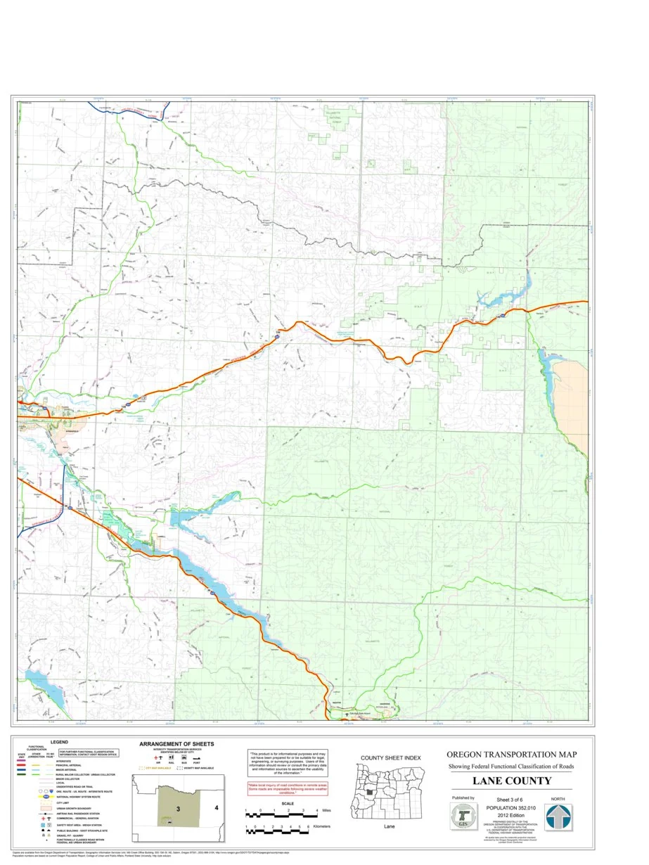 map of lane county oregon