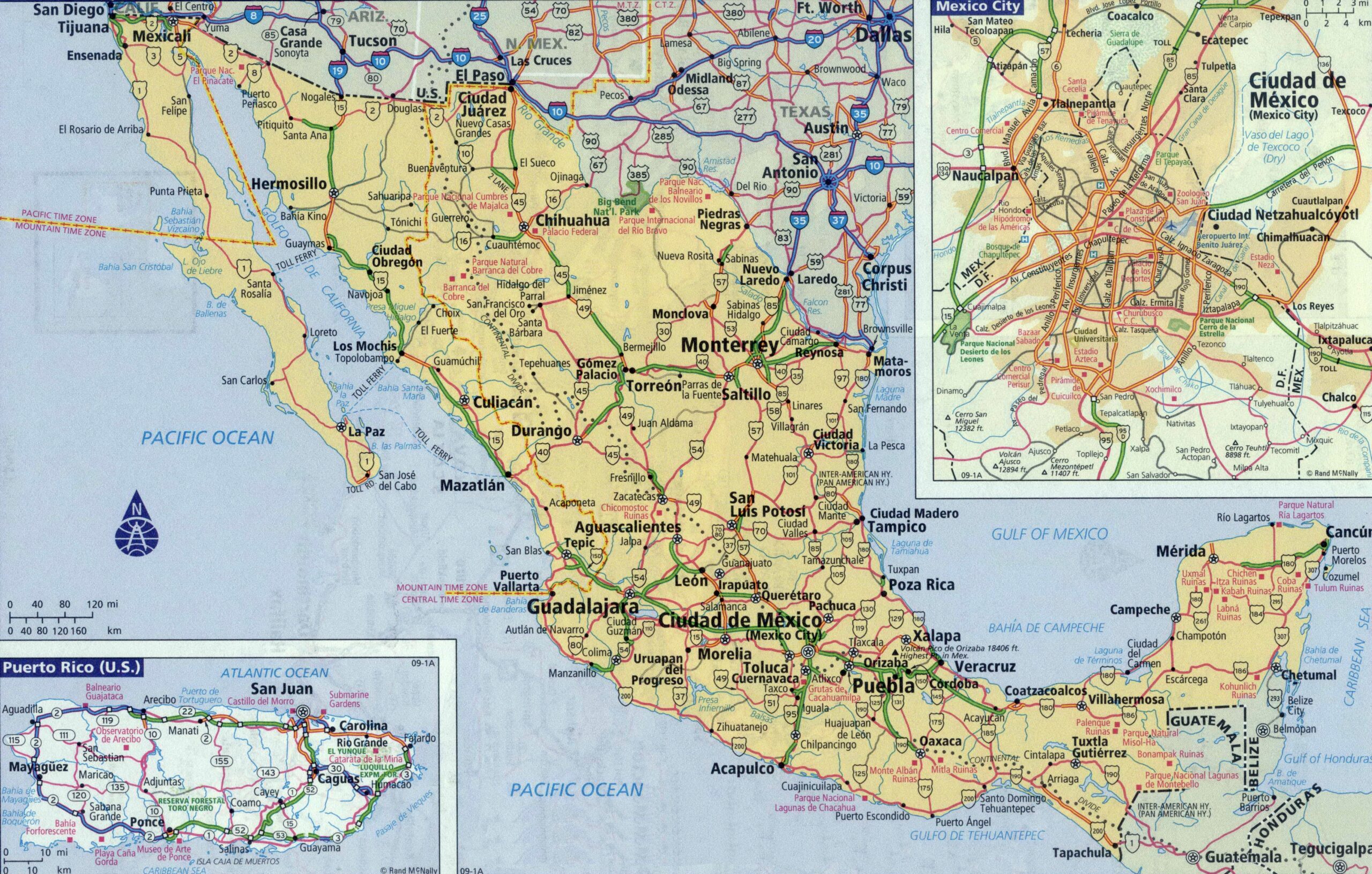 map of mexico with cities