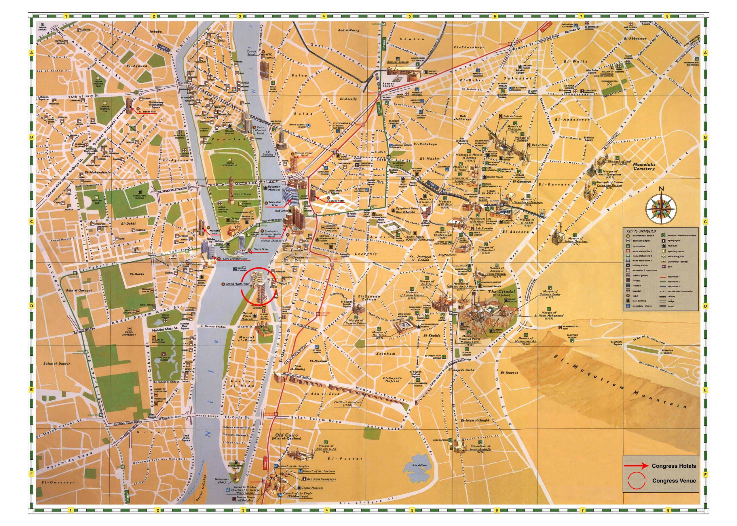 Large Detailed Tourist Map Of Cairo City Cairo City Large Detailed Tourist Map Vidiani Maps Of All Countries In One Place