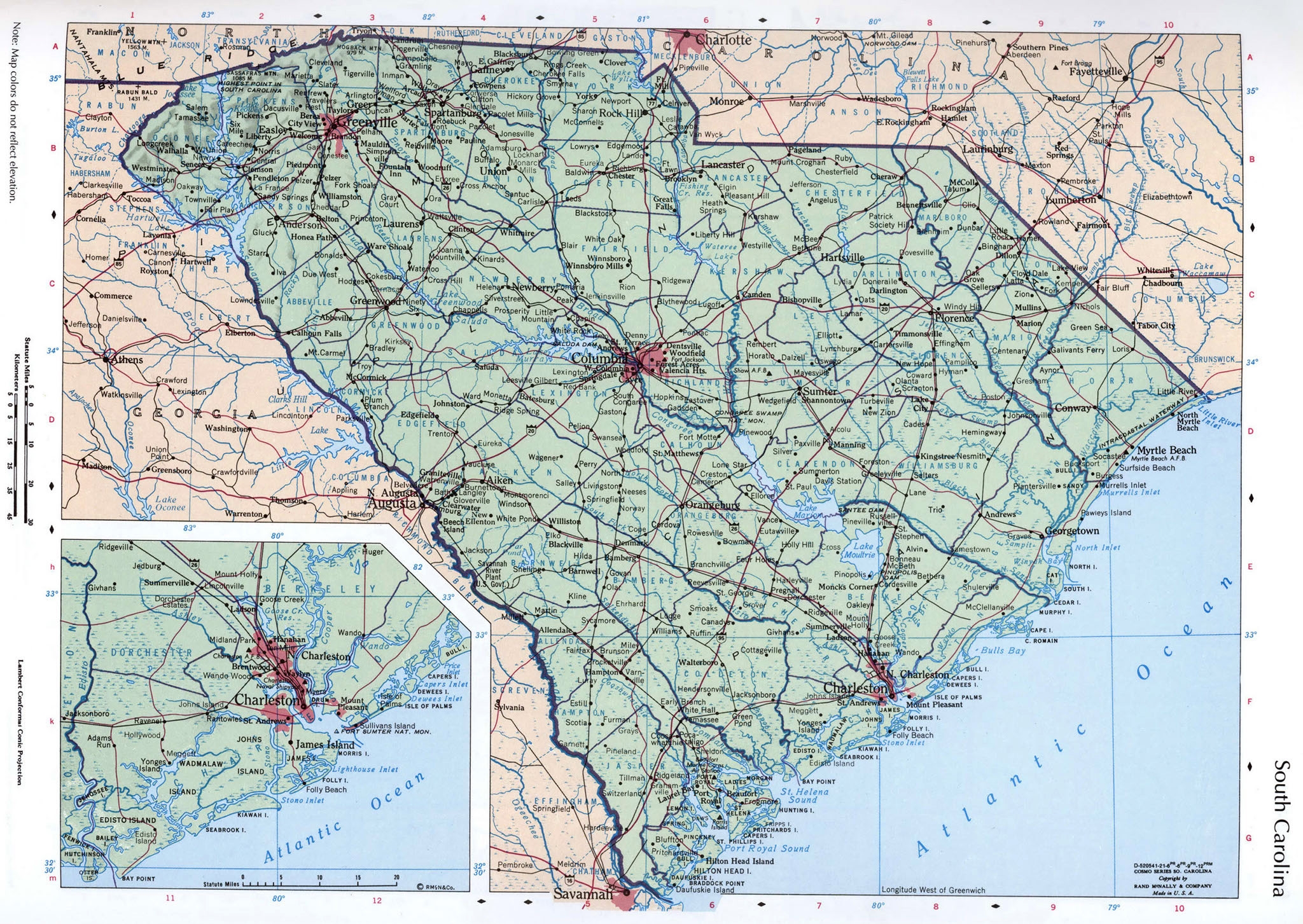map of sc with cities map of sc with cities