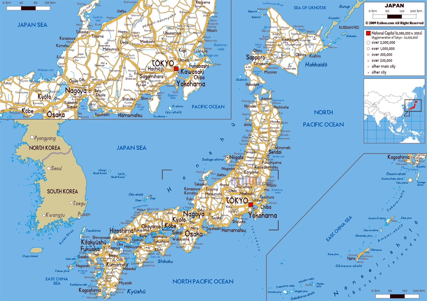 japan map with cities