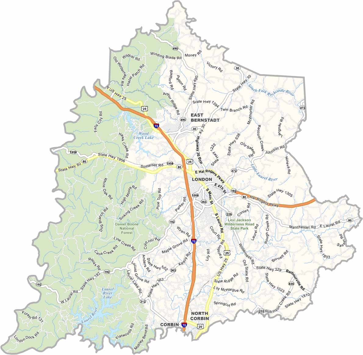 Laurel County Map Kentucky US County Maps