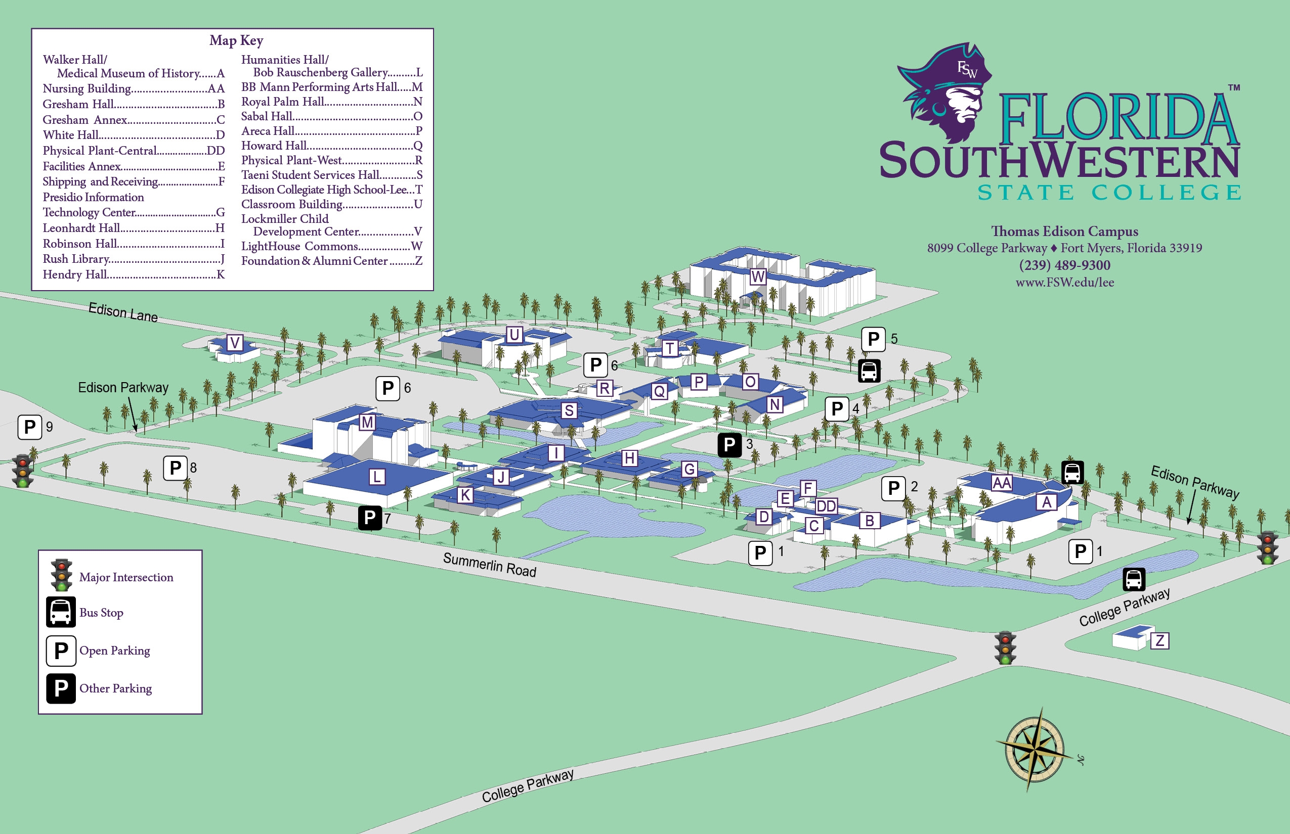 Lee Campus Map FSW Collegiate High School Lee Campus