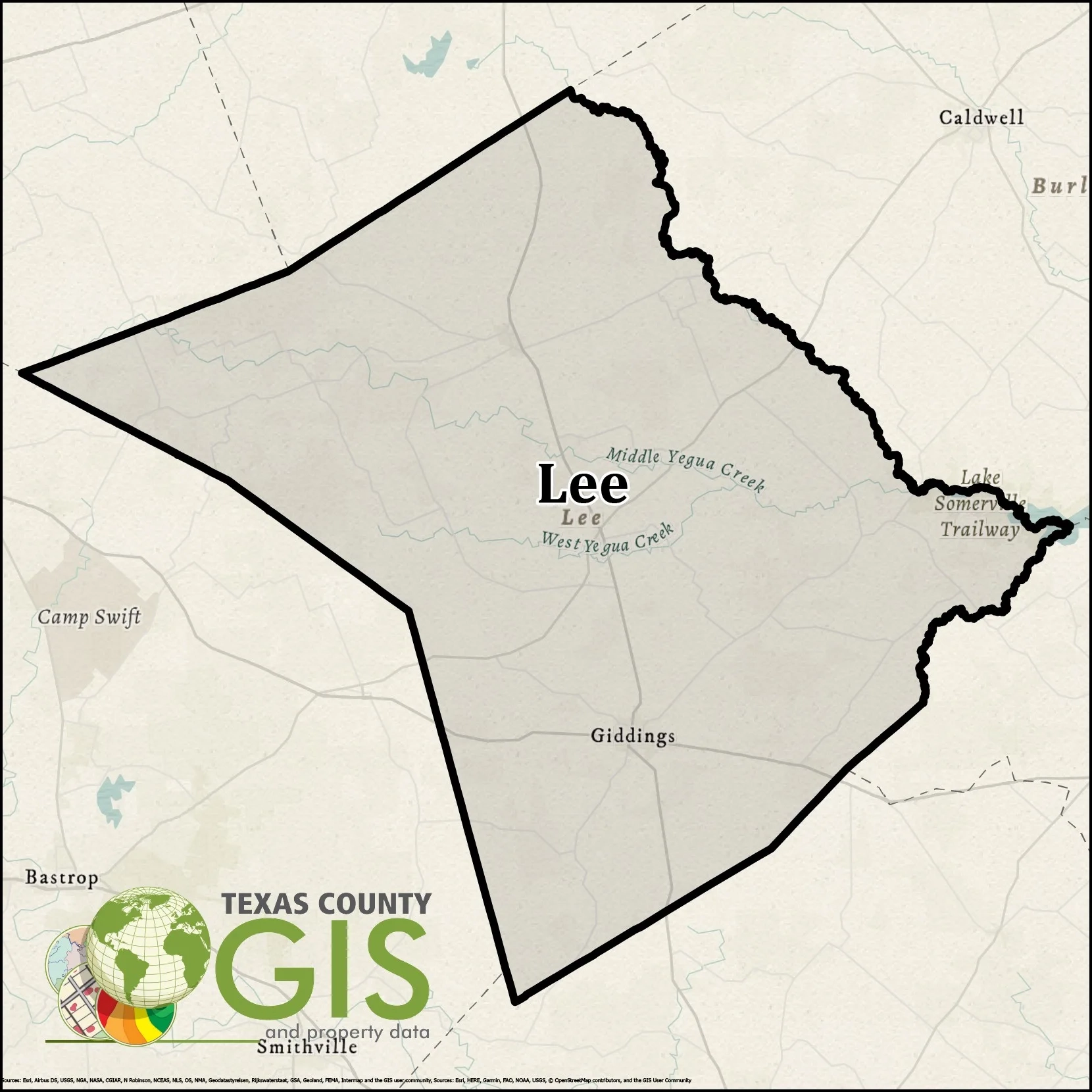 Lee County TX GIS Shapefile Property Data