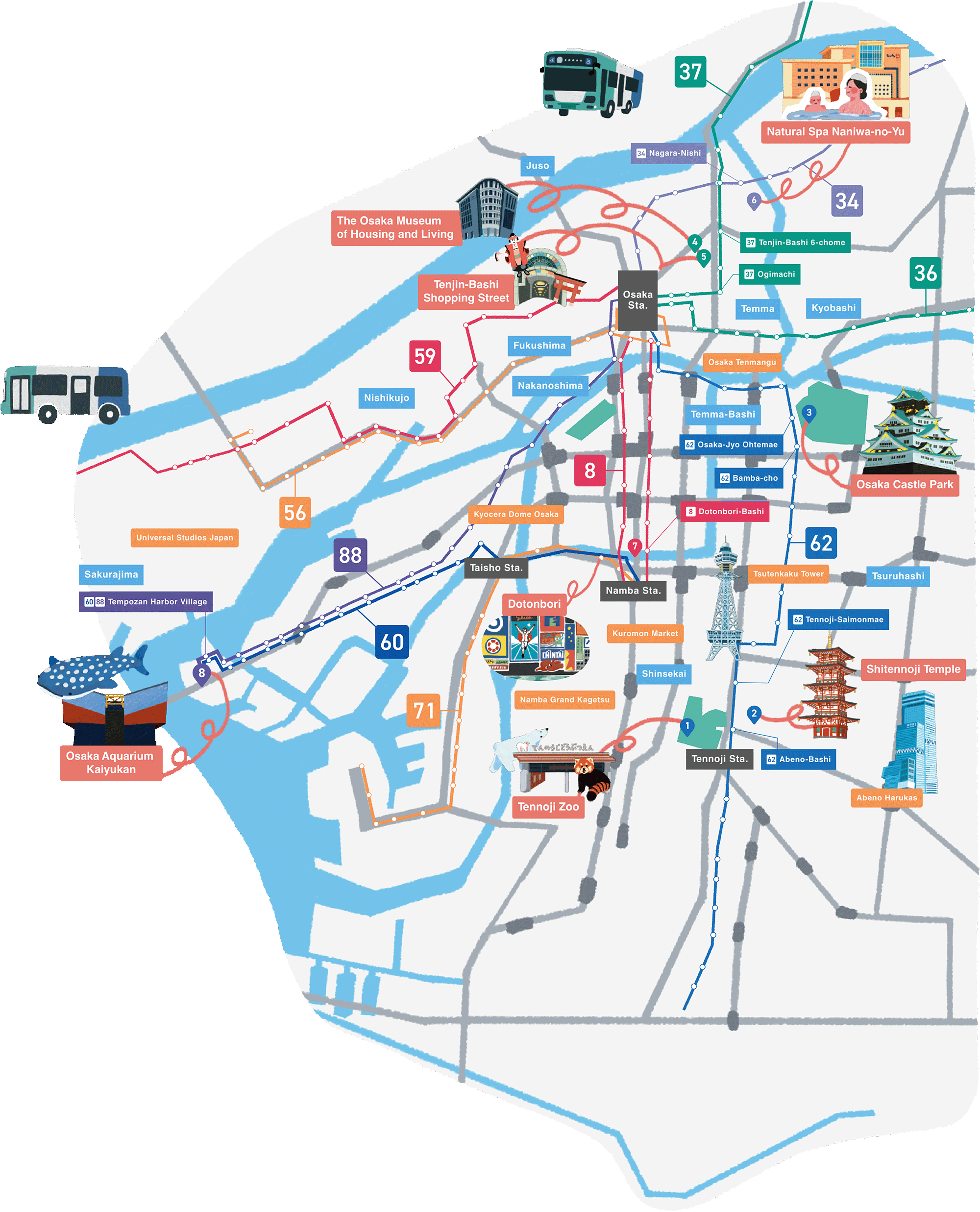 Let s Go By Bus Recommended Osaka Tourism Courses Let s Go By Bus Recommended Osaka Tourism Courses